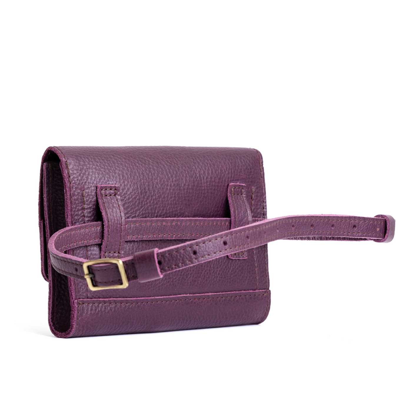  Plum | Petite bag with magnetic flap closure and adjustable belt strap