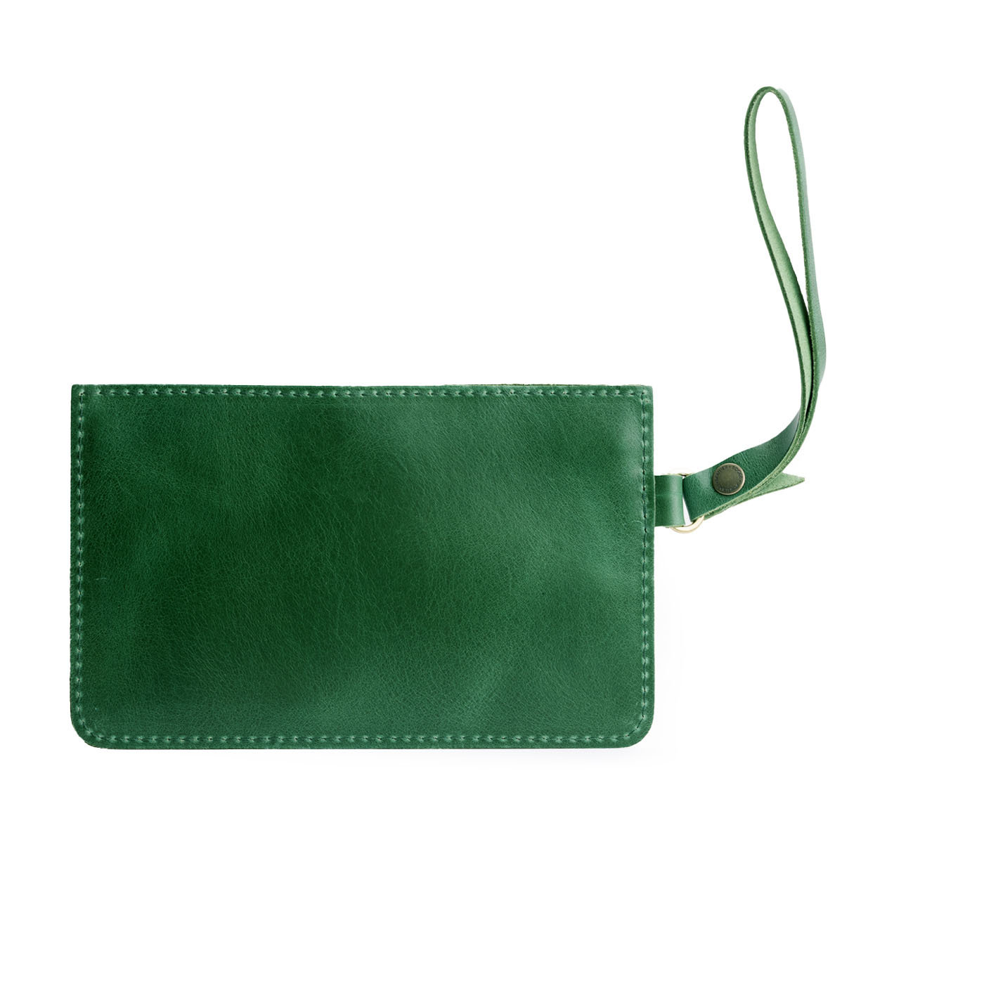 Cowboy Mint | Flat leather pouch with zipper and wristlet