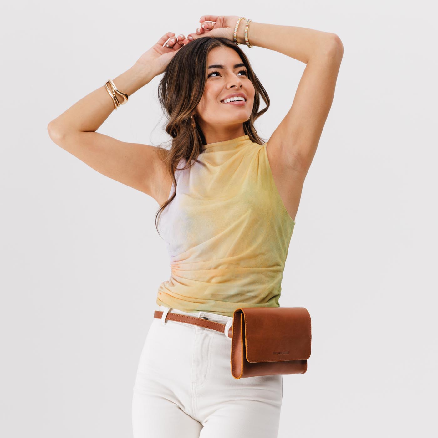  Honey | Petite bag with magnetic flap closure and adjustable belt strap