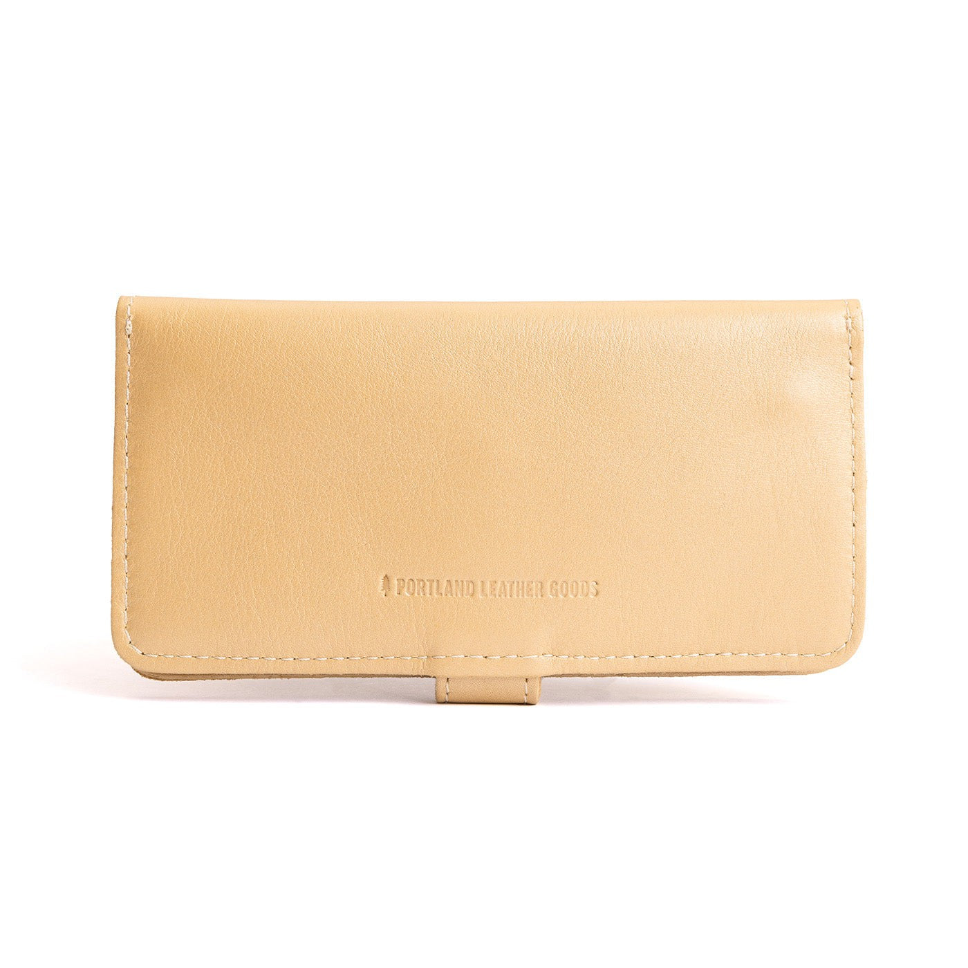 Champagne | Back of leather wallet closed