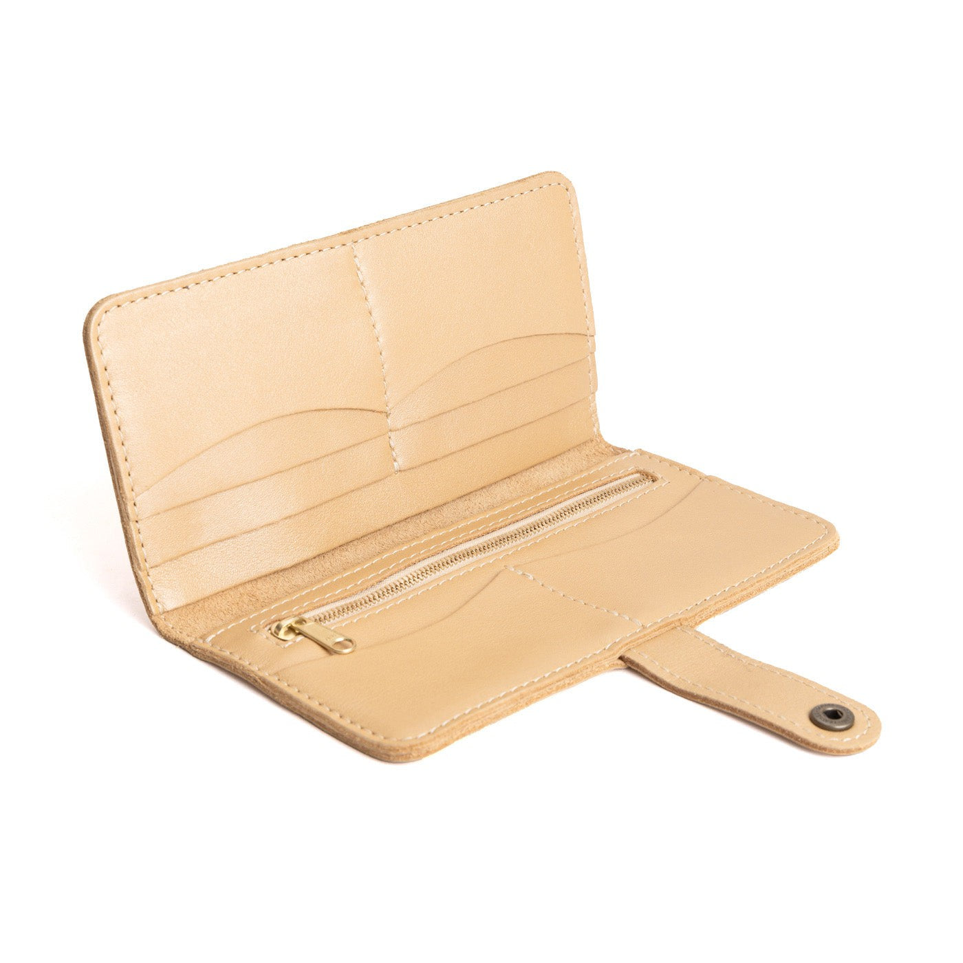 Champagne | Leather wallet with snap open