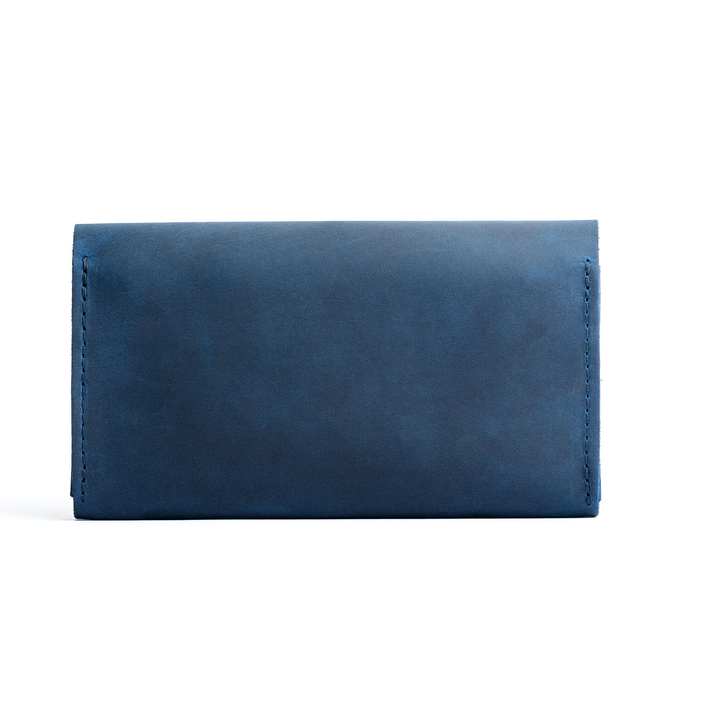 Deep Water | Backside of large leather wallet with snap closure