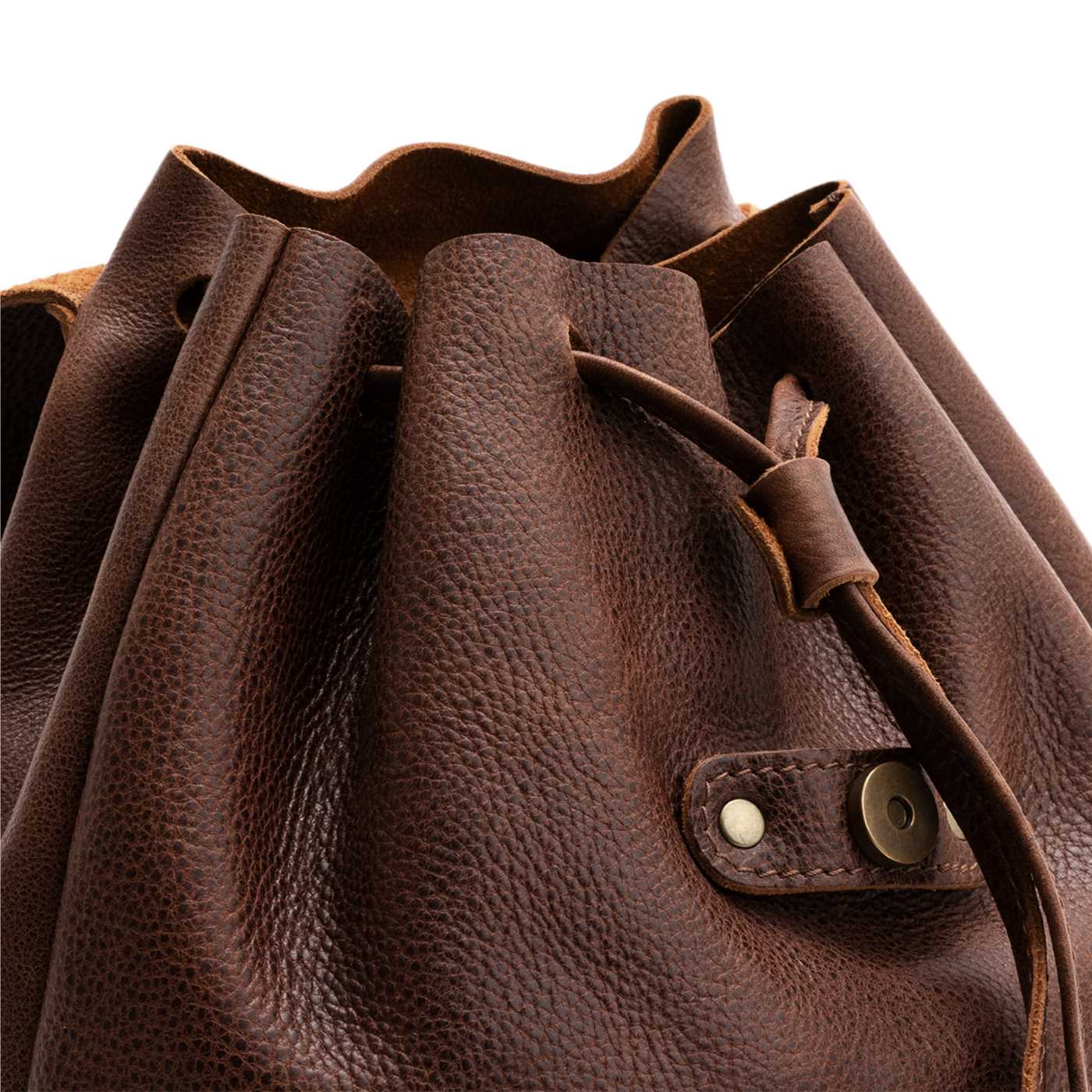 All Color: Coldbrew | Slouchy leather bucket backpack