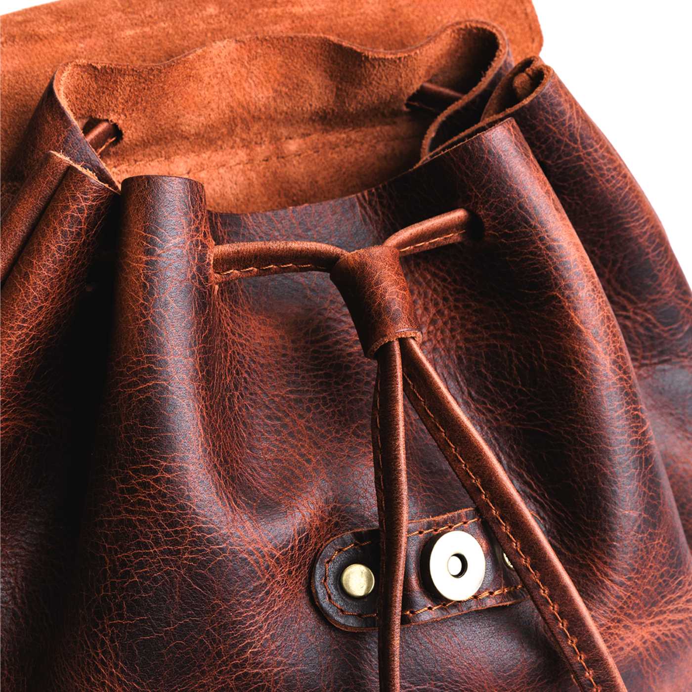 All Color: Lava | Slouchy leather bucket backpack