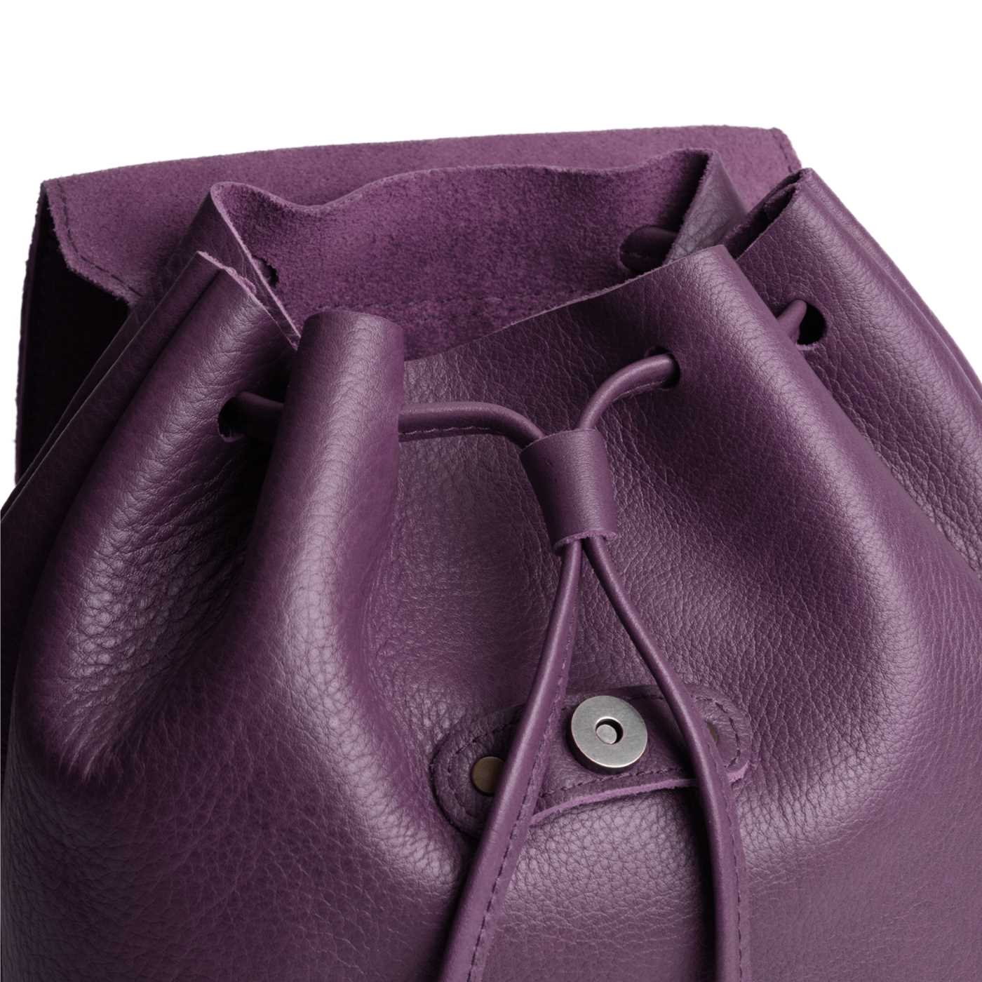 All Color: Plum | Slouchy leather bucket backpack