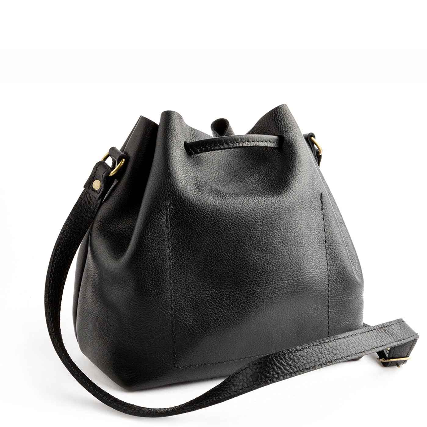 Pebbled--black*Large | Slouchy crossbody bag with drawstring closure