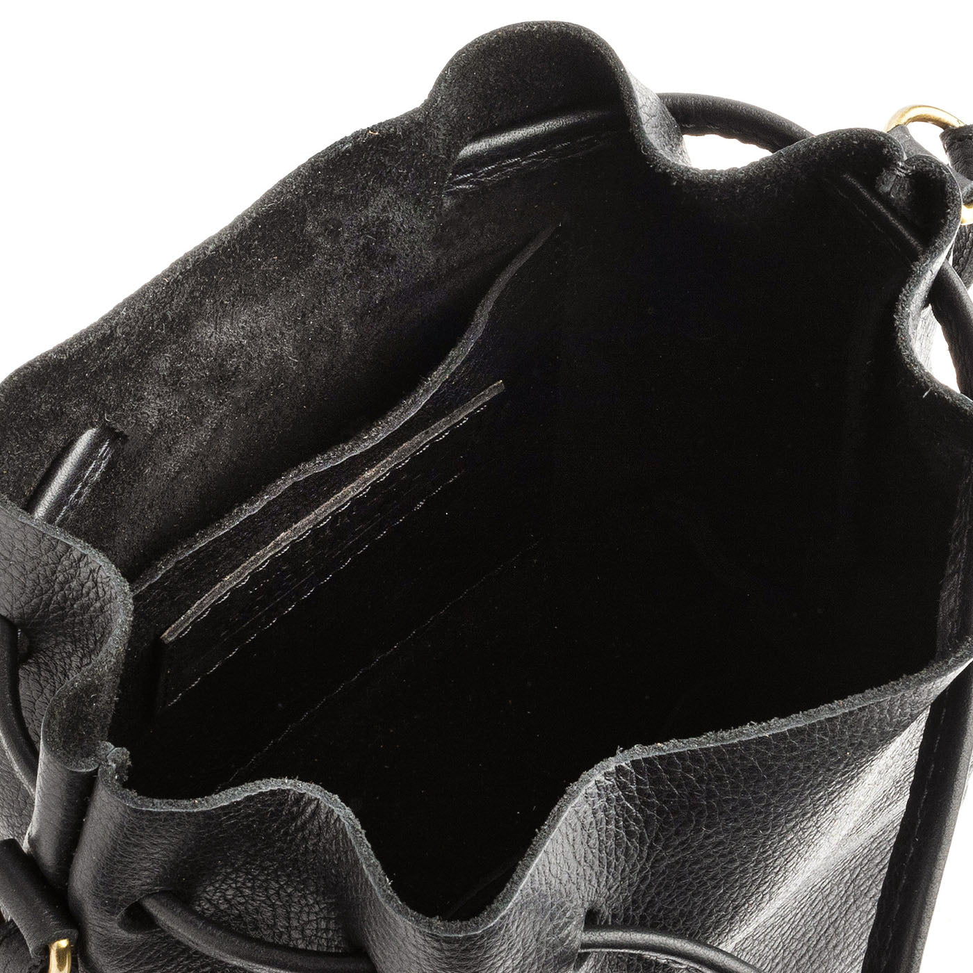 Pebbled--black | Slouchy crossbody bag with drawstring closure