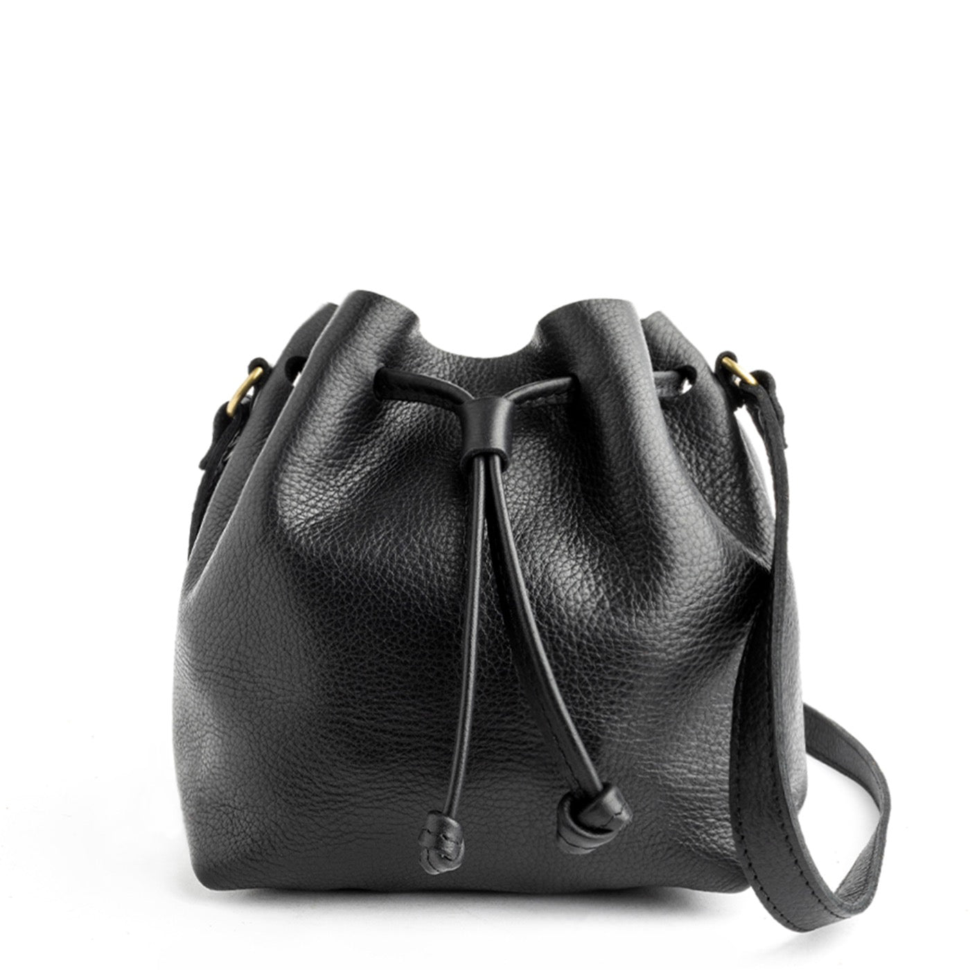 Pebbled--black*Small | Slouchy crossbody bag with drawstring closure