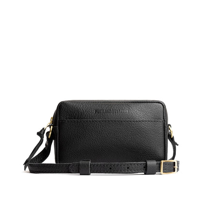 Pebbled--black*Large | Mid-size rectangular crossbody with adjustable strap