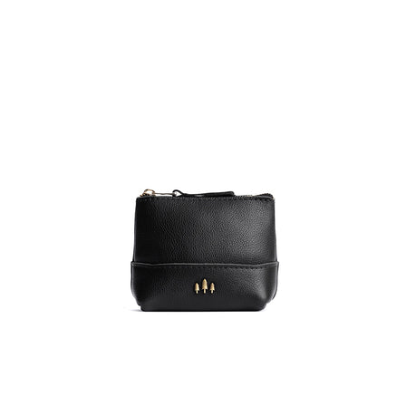 Pebbled--black*Small | Zip top rectangular pouch with wide base and narrow top