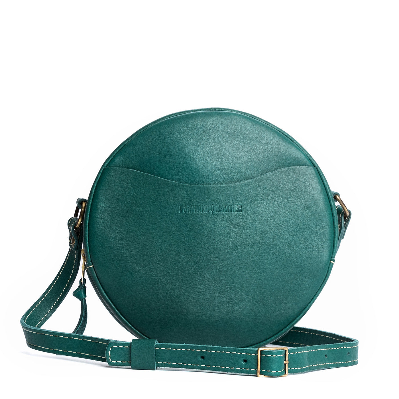 Peacock*Large  | Circle shaped crossbody bag with top zipper