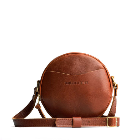 Chestnut*Small | Circle shaped crossbody bag with top zipper