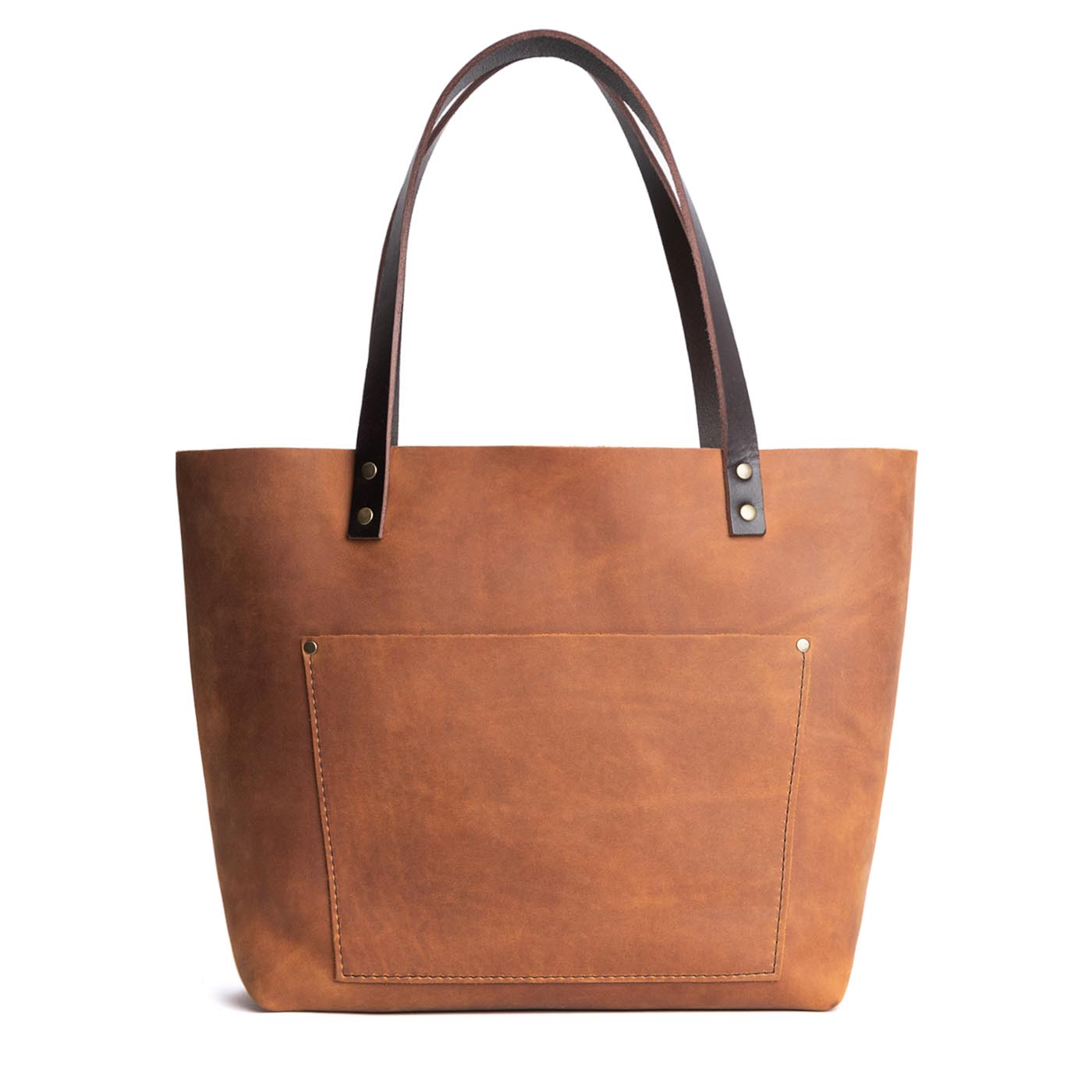 Dakota Classic | Large leather tote bag with sturdy bridle handles and front pocket