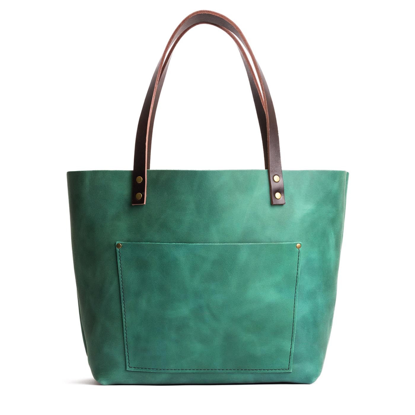 Surf Classic | Large leather tote bag with sturdy bridle handles and front pocket