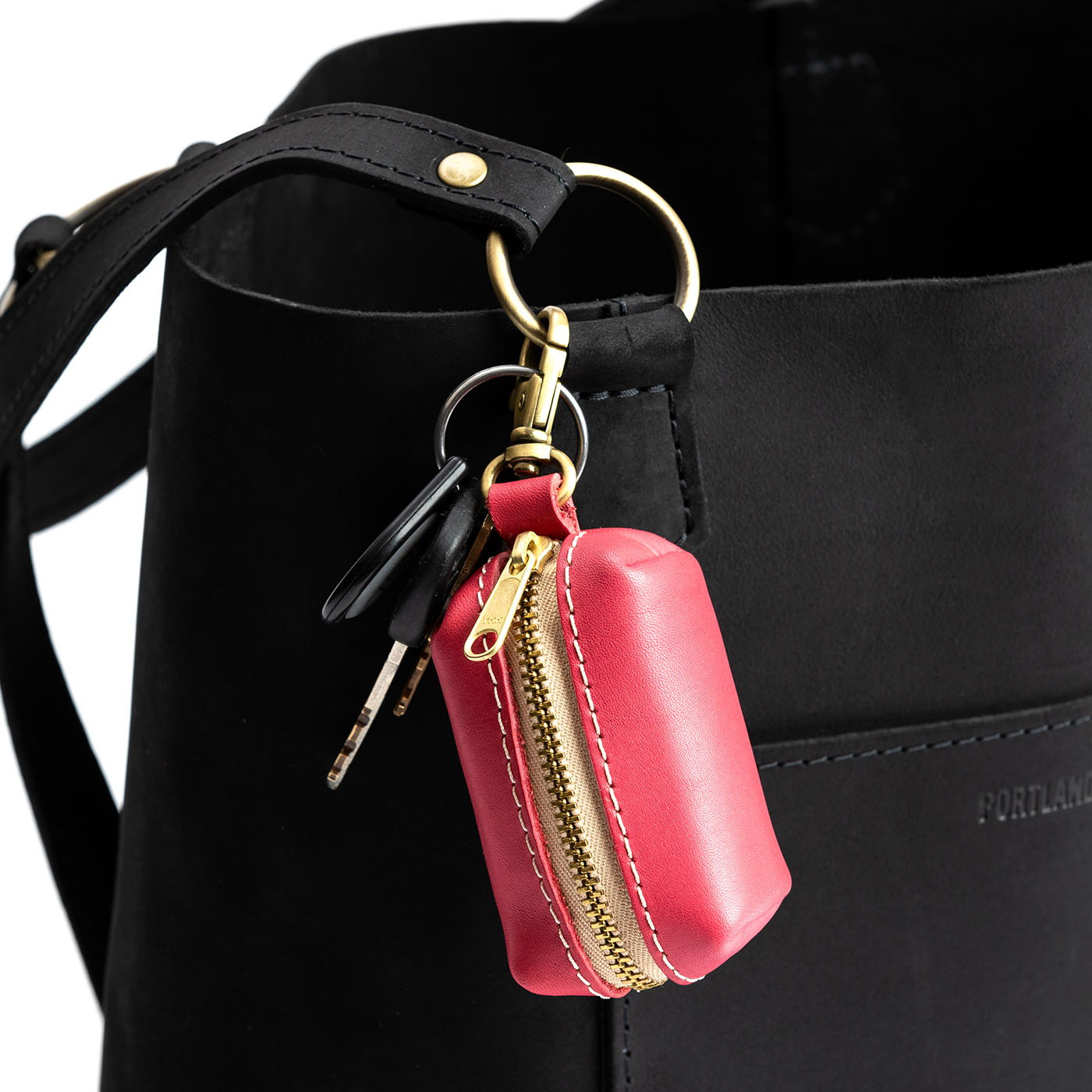 All Color: Tulip | Leather small keychain pouch