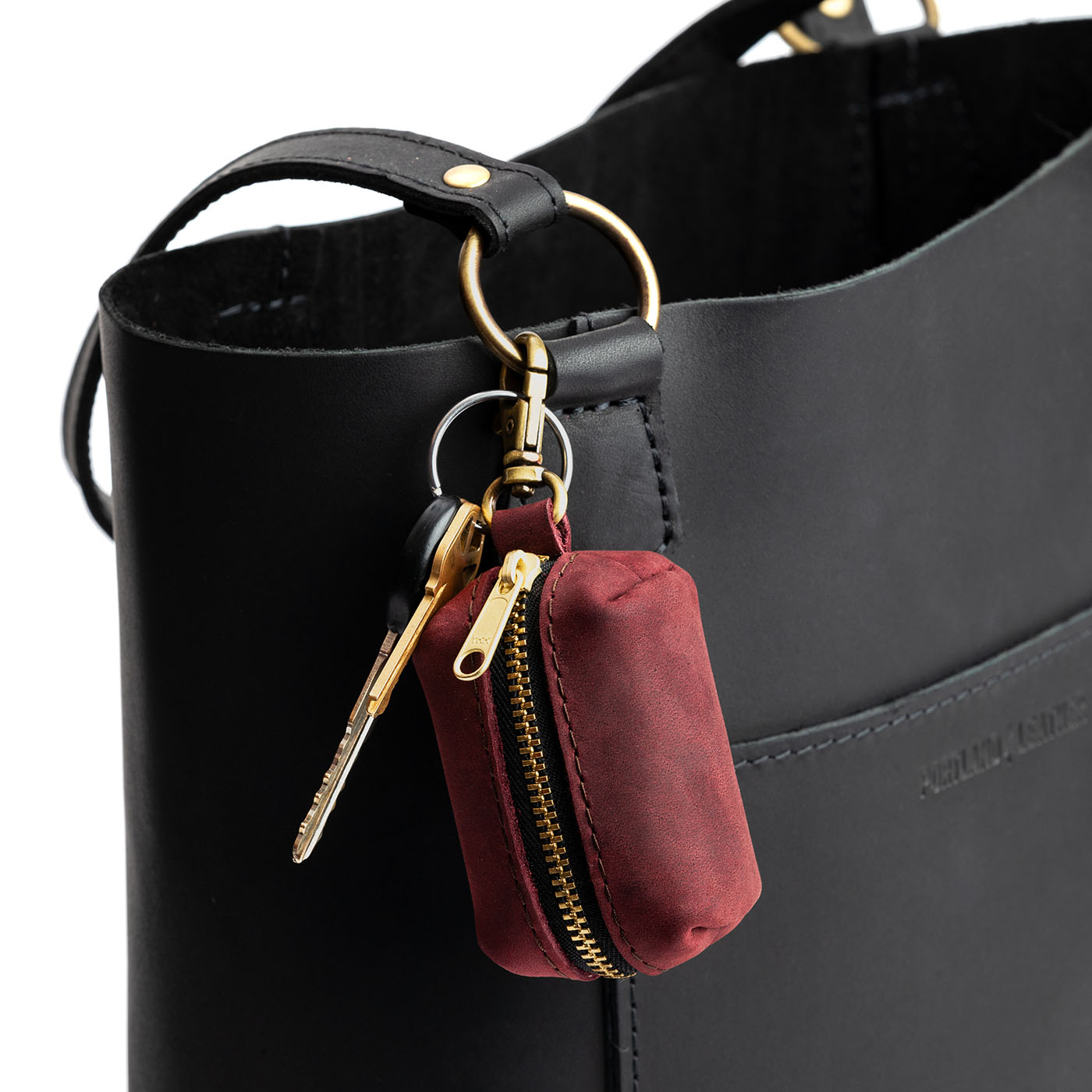 All Color: Merlot | Leather small keychain pouch