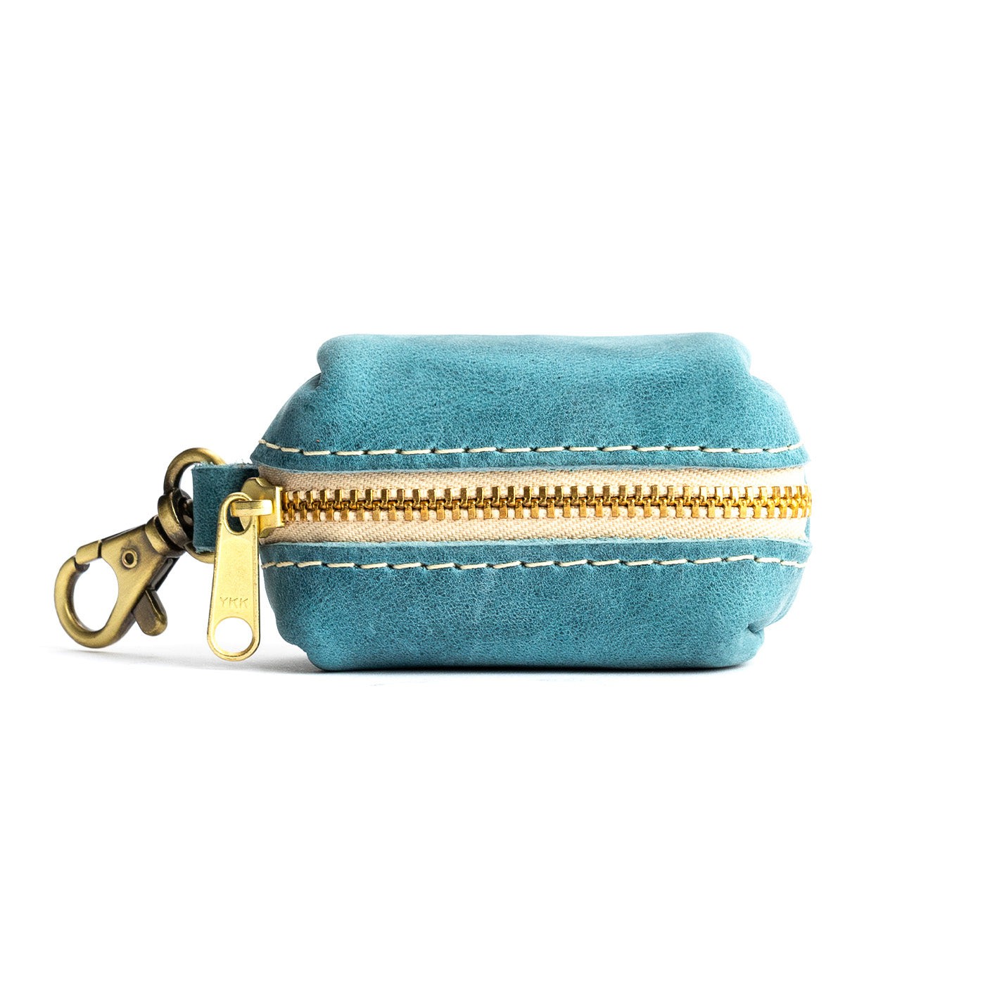 All Color: Aqua | Leather small keychain pouch