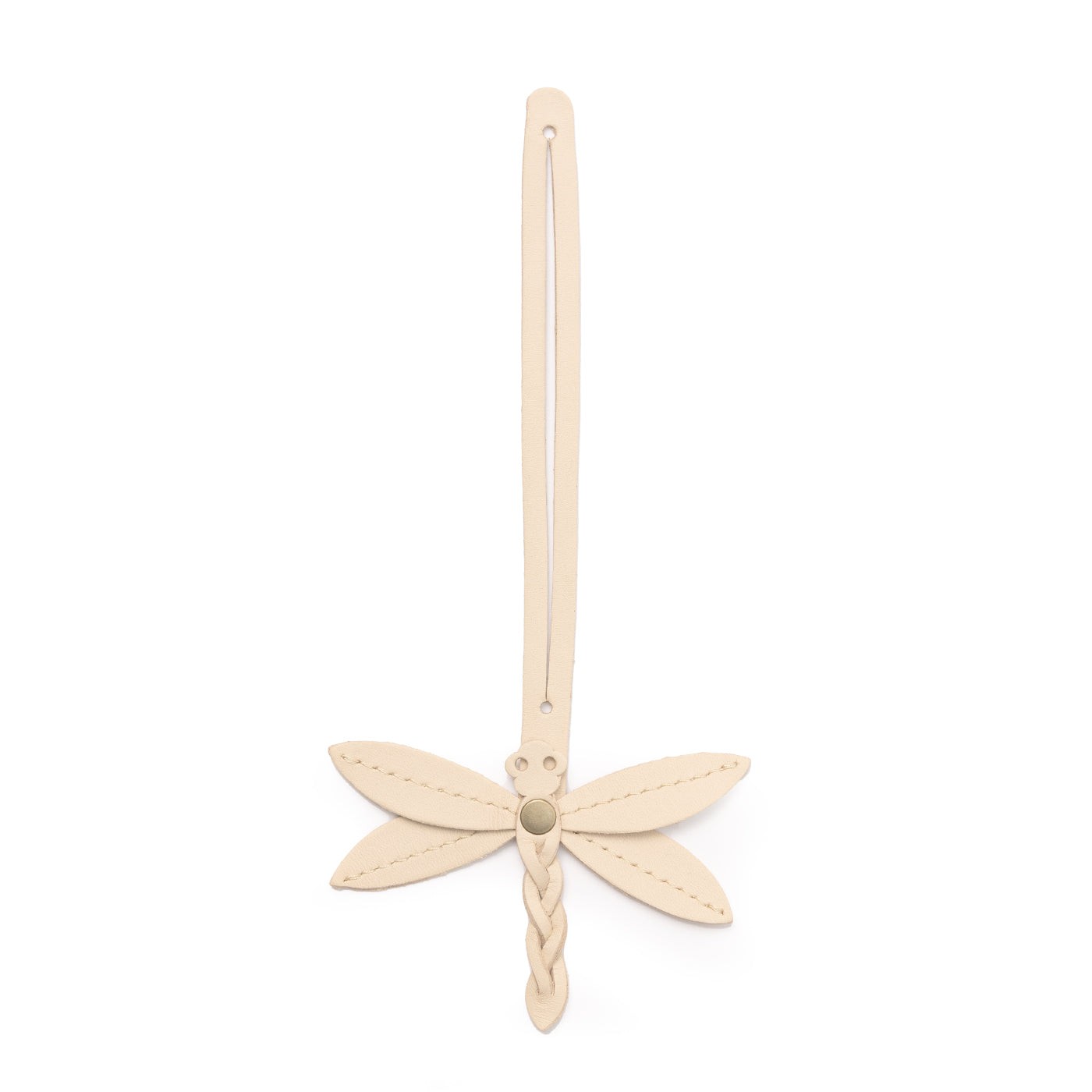 Bone | Dragonfly shaped leather charm tassel