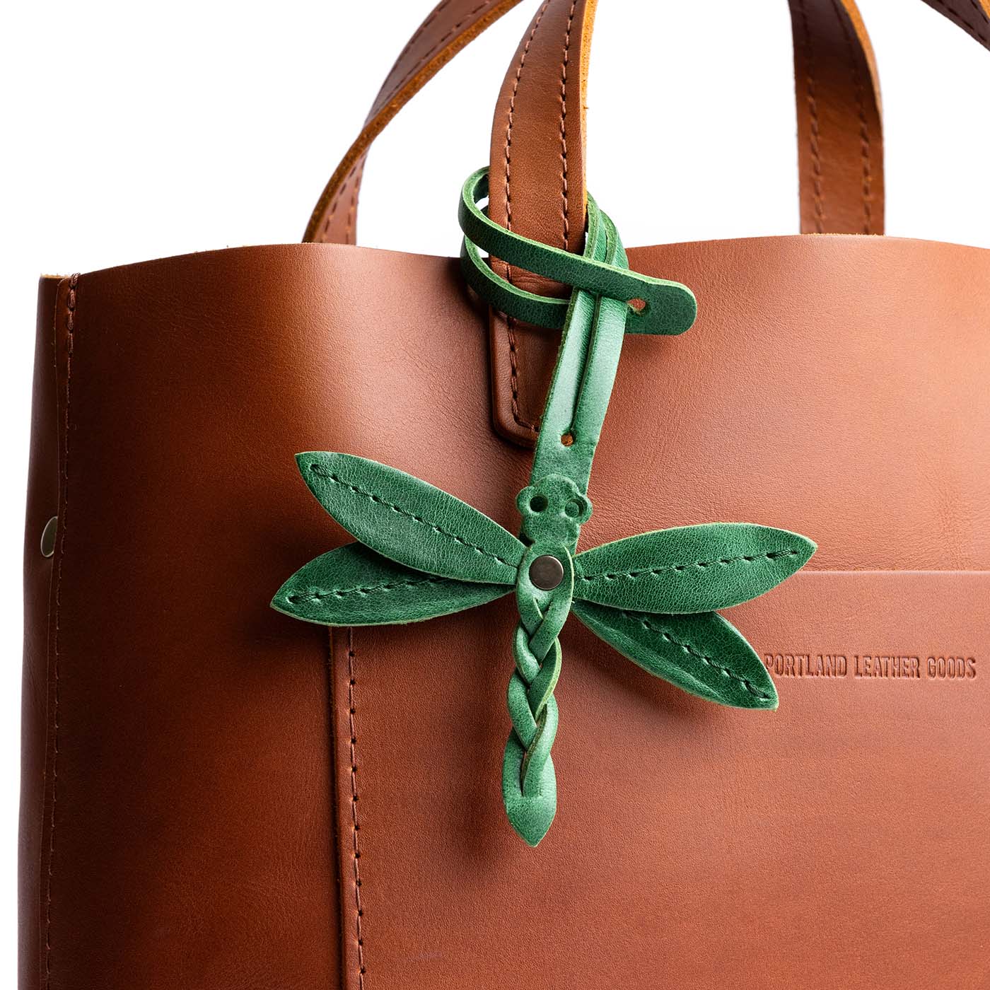 Cowboy Mint | Dragonfly shaped leather charm tassel