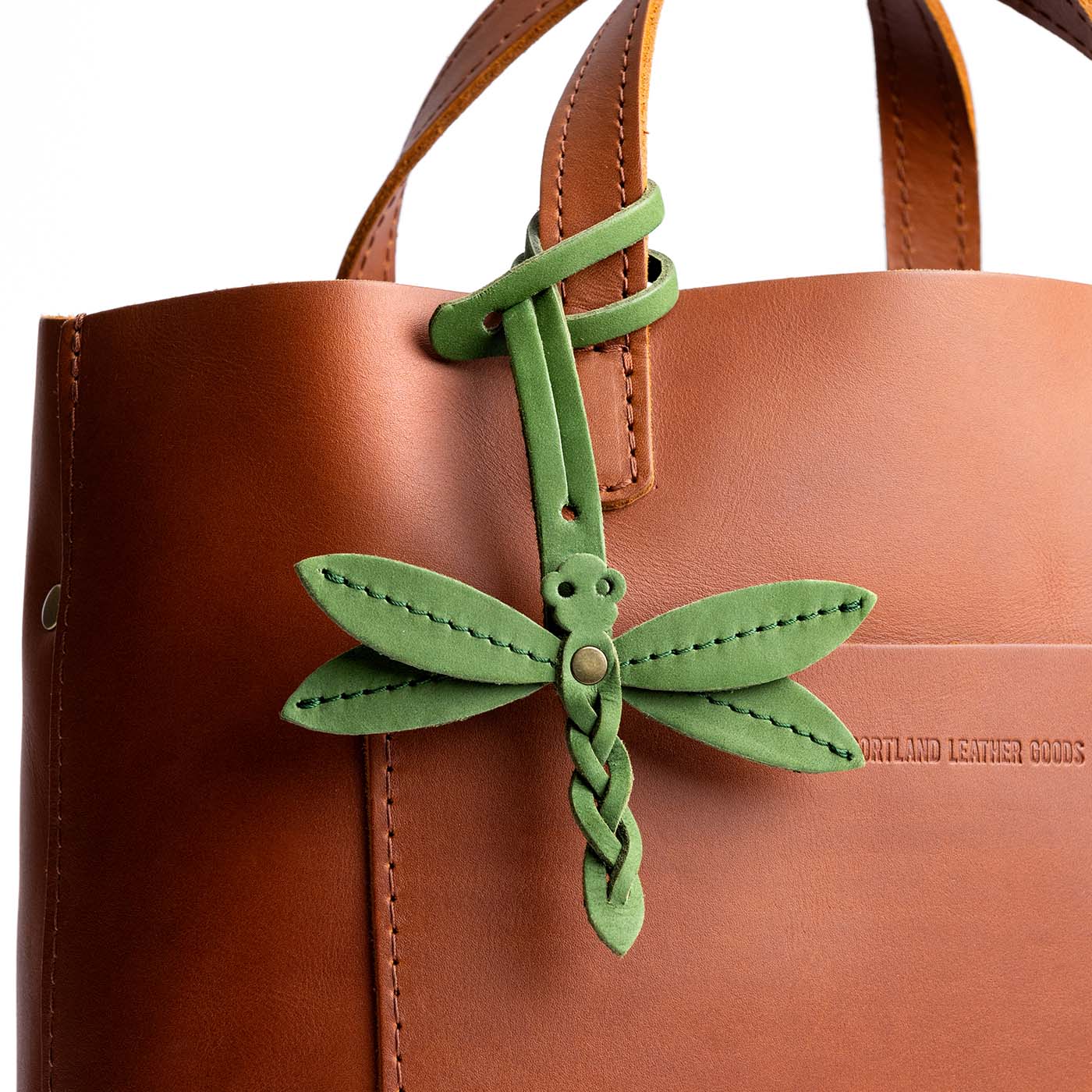 Succulent | Dragonfly shaped leather charm tassel