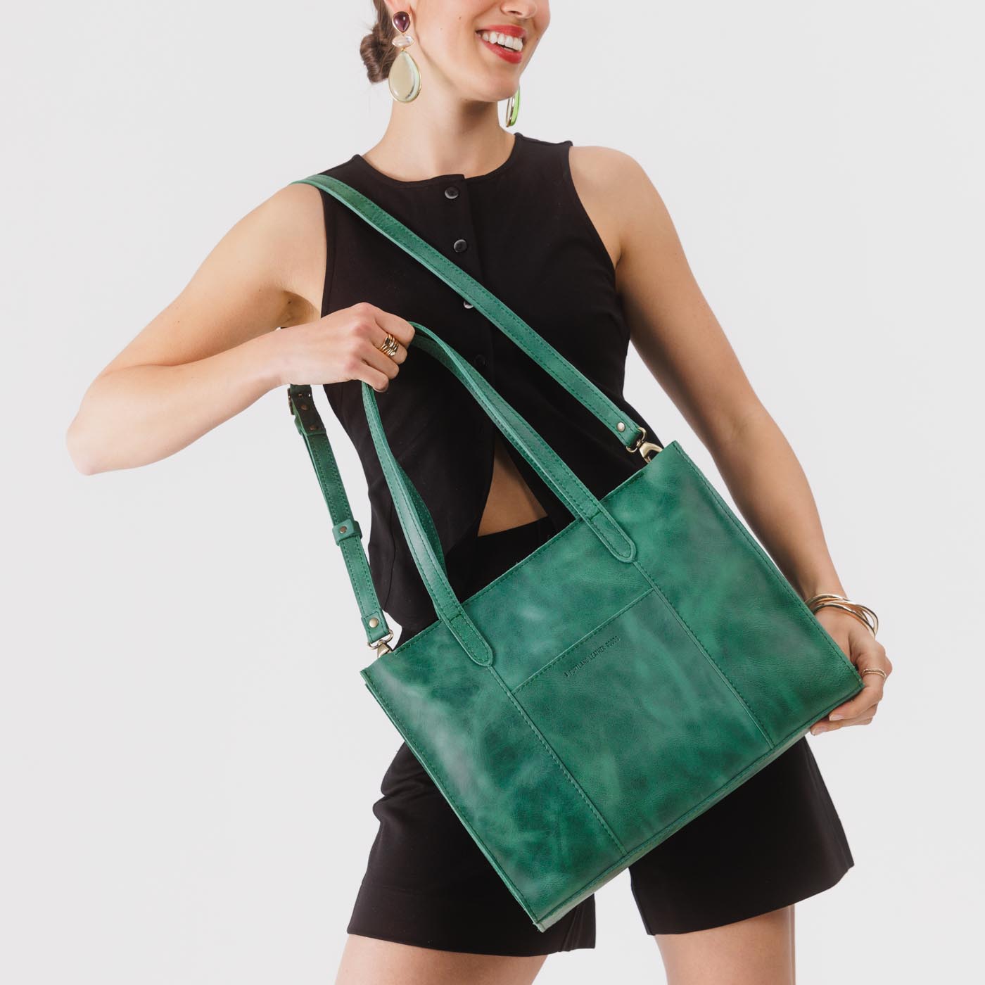 Surf*East/West | Structured wide tote bag with overlapping panels and crossbody strap