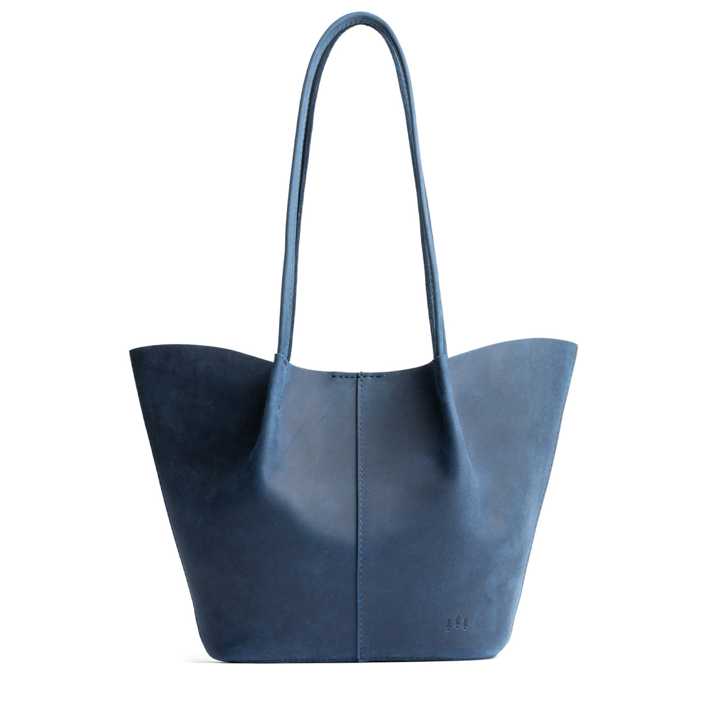 Deep Water Large | Wide bucket shaped tote bag with matching leather handles