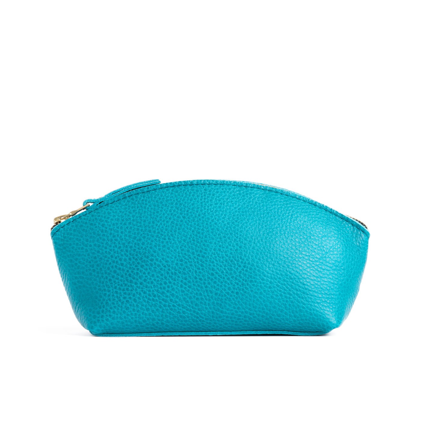 Baja Eclipse | Spacious leather makeup bag with curved seams and top zipper