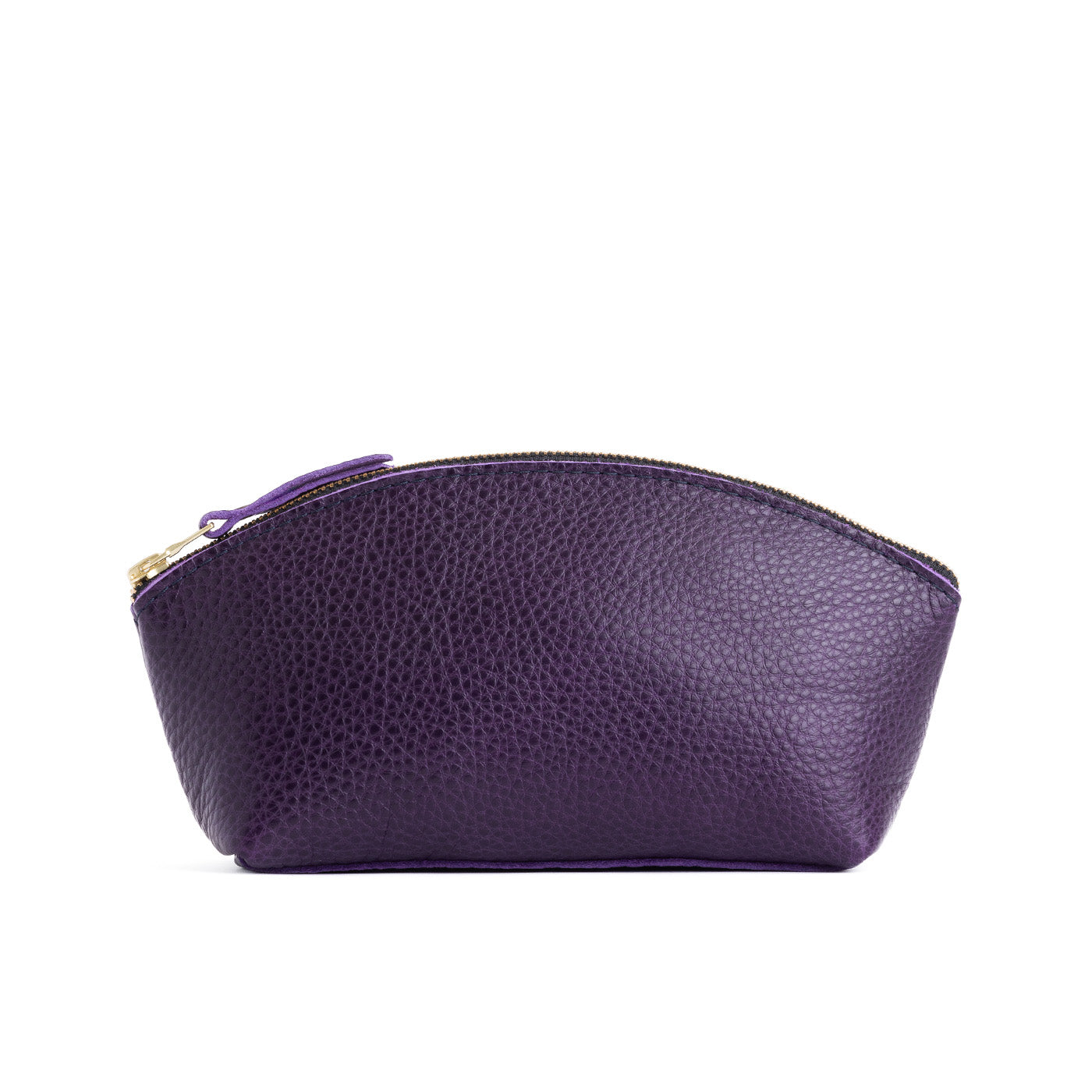 Empire Eclipse | Spacious leather makeup bag with curved seams and top zipper