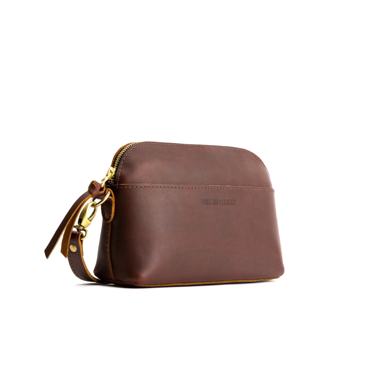 Cognac*Classic | Dome shaped crossbody purse with front and back pockets