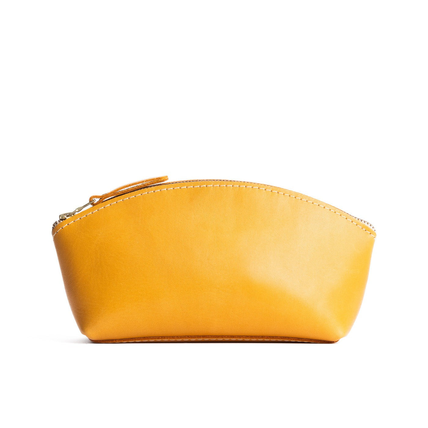 Sunflower*Eclipse | Spacious leather makeup bag with curved seams and top zipper