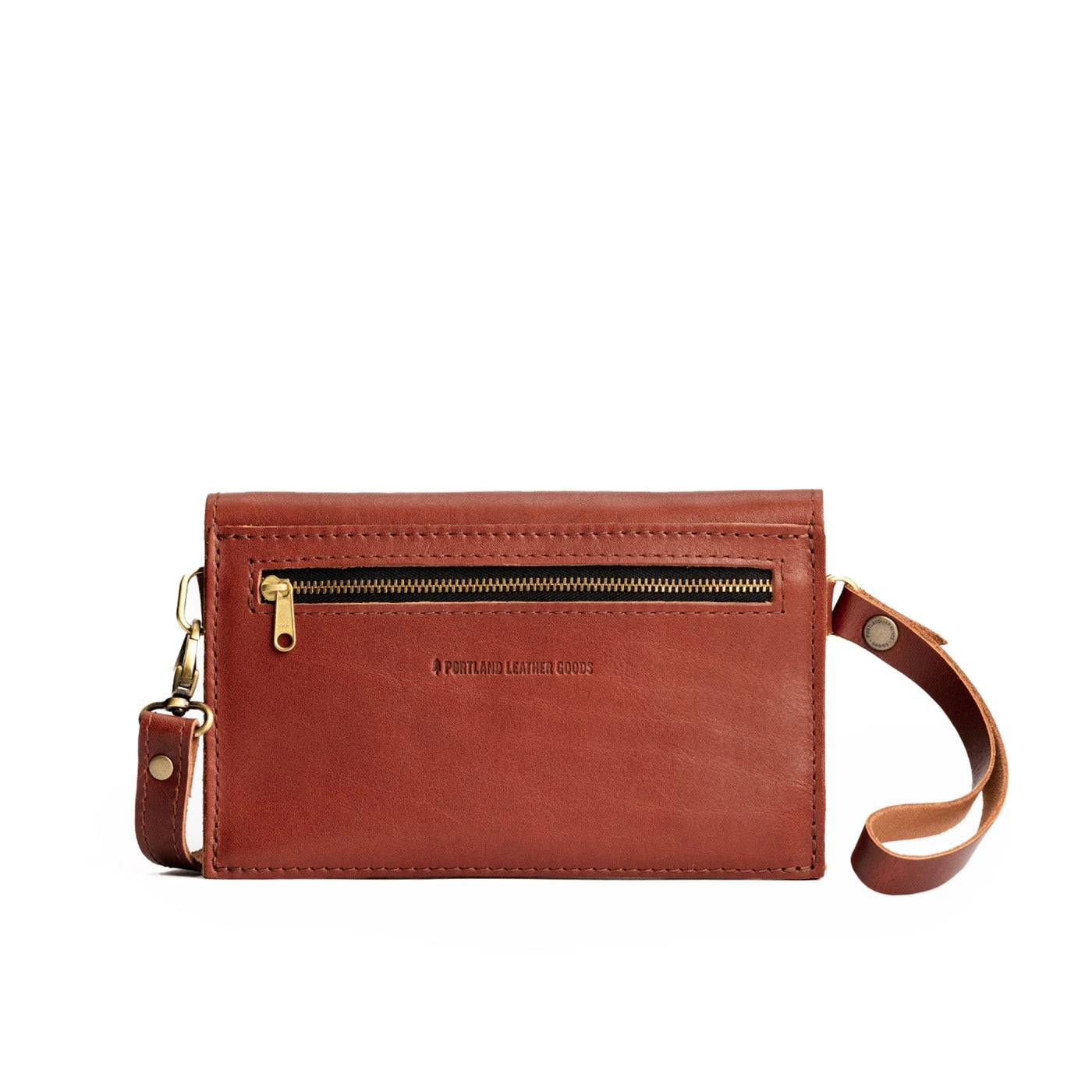 Chestnut | Envelope shaped clutch wallet with crossbody strap