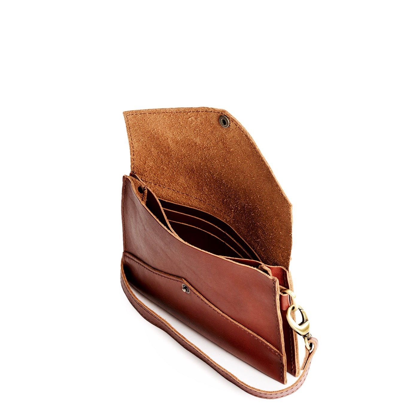 Chestnut | Envelope shaped clutch wallet with crossbody strap