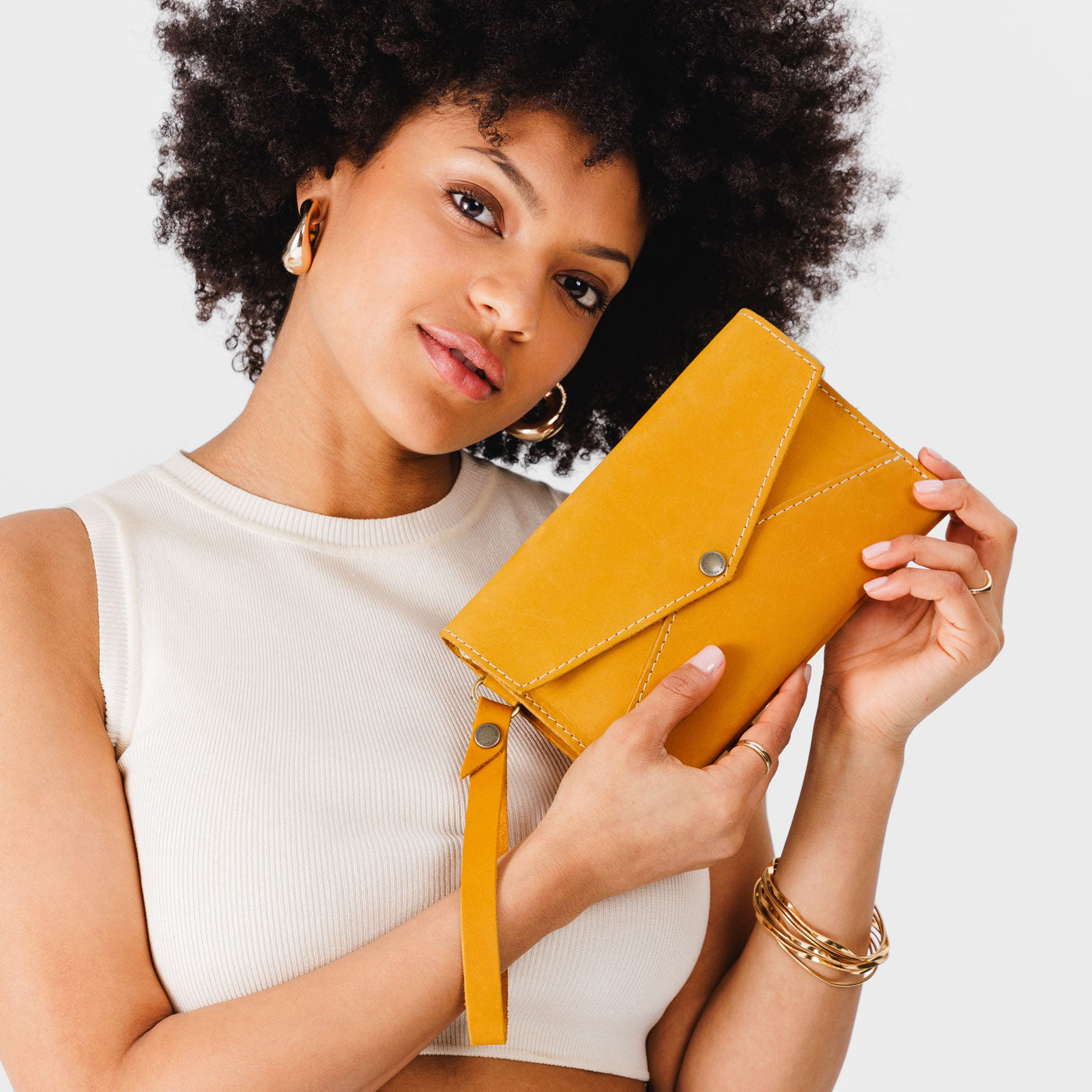  Turmeric | Envelope shaped clutch wallet with crossbody strap