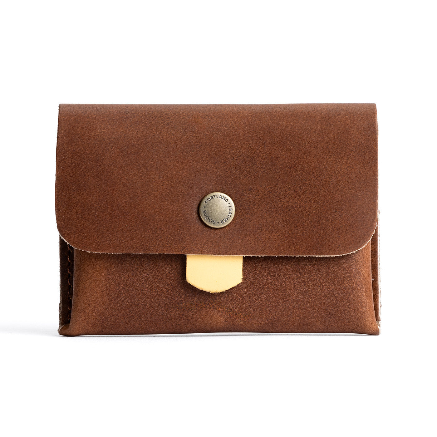 English Tan | Envelope snap wallet with contrast pull tab