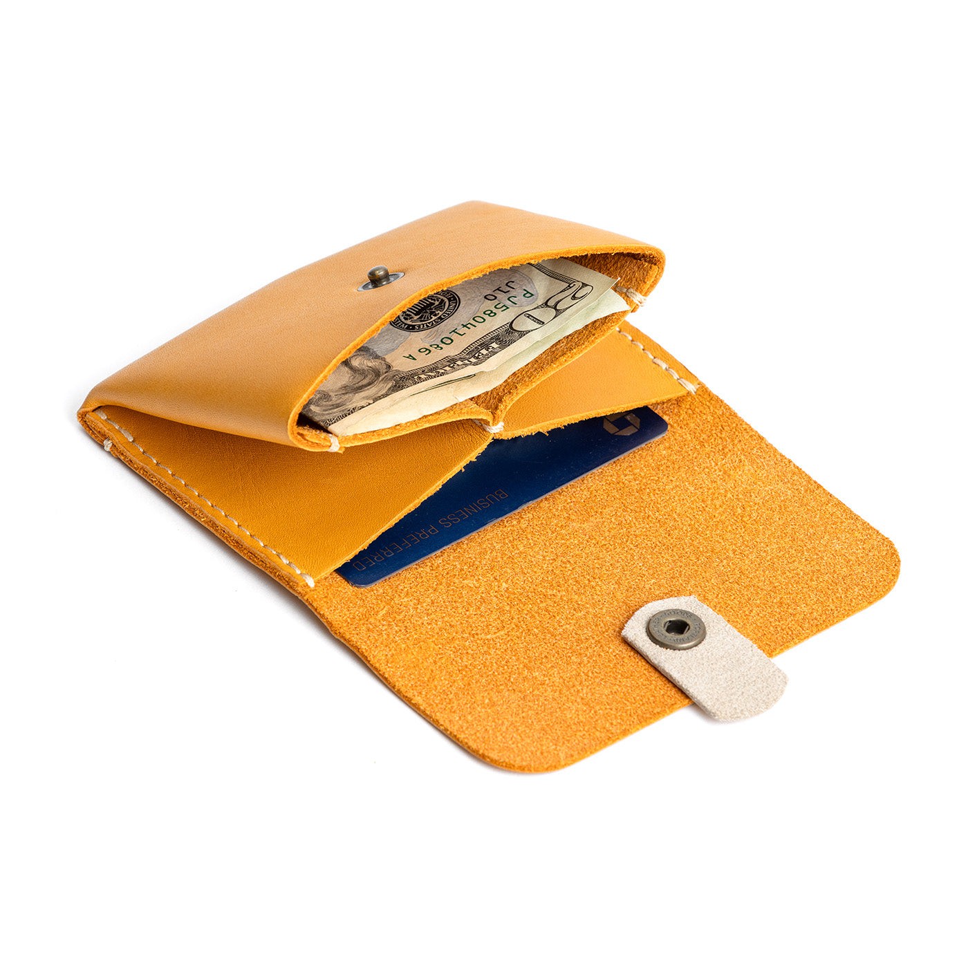 Sunflower | Open envelope snap wallet with contrast pull tab