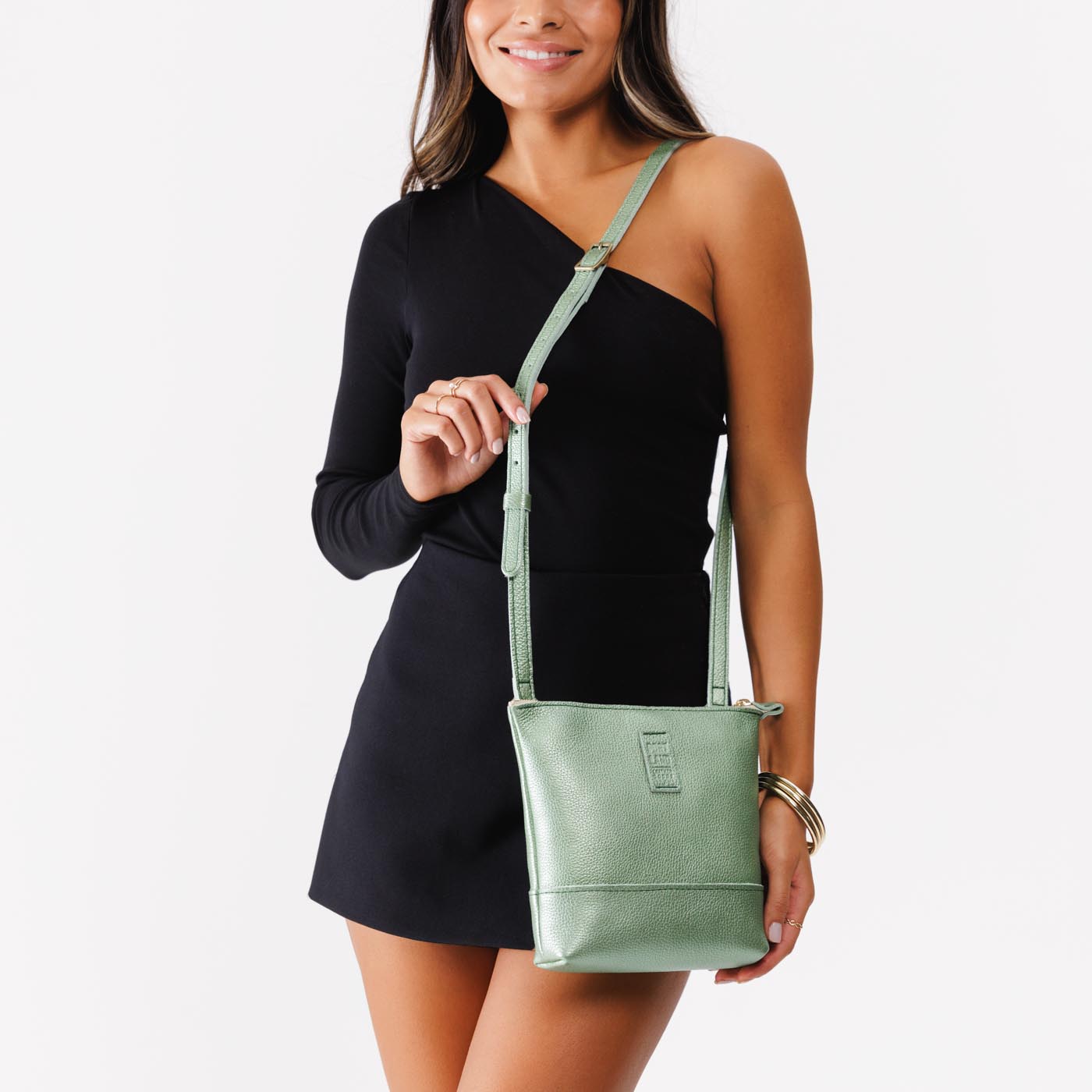 Beetle | Small rectangular crossbody purse with top zipper and interior pocket