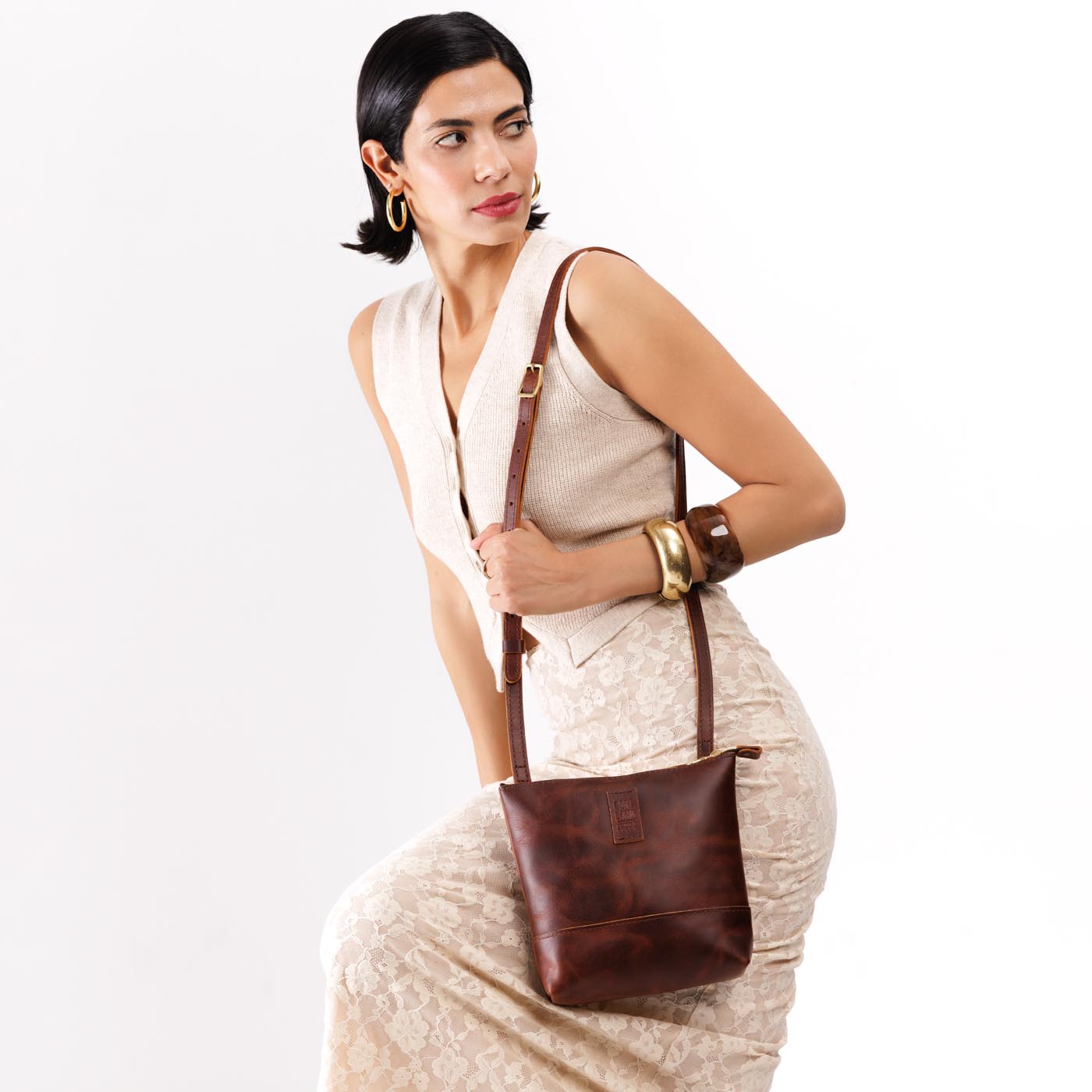 Timber | Small rectangular crossbody purse with top zipper and interior pocket