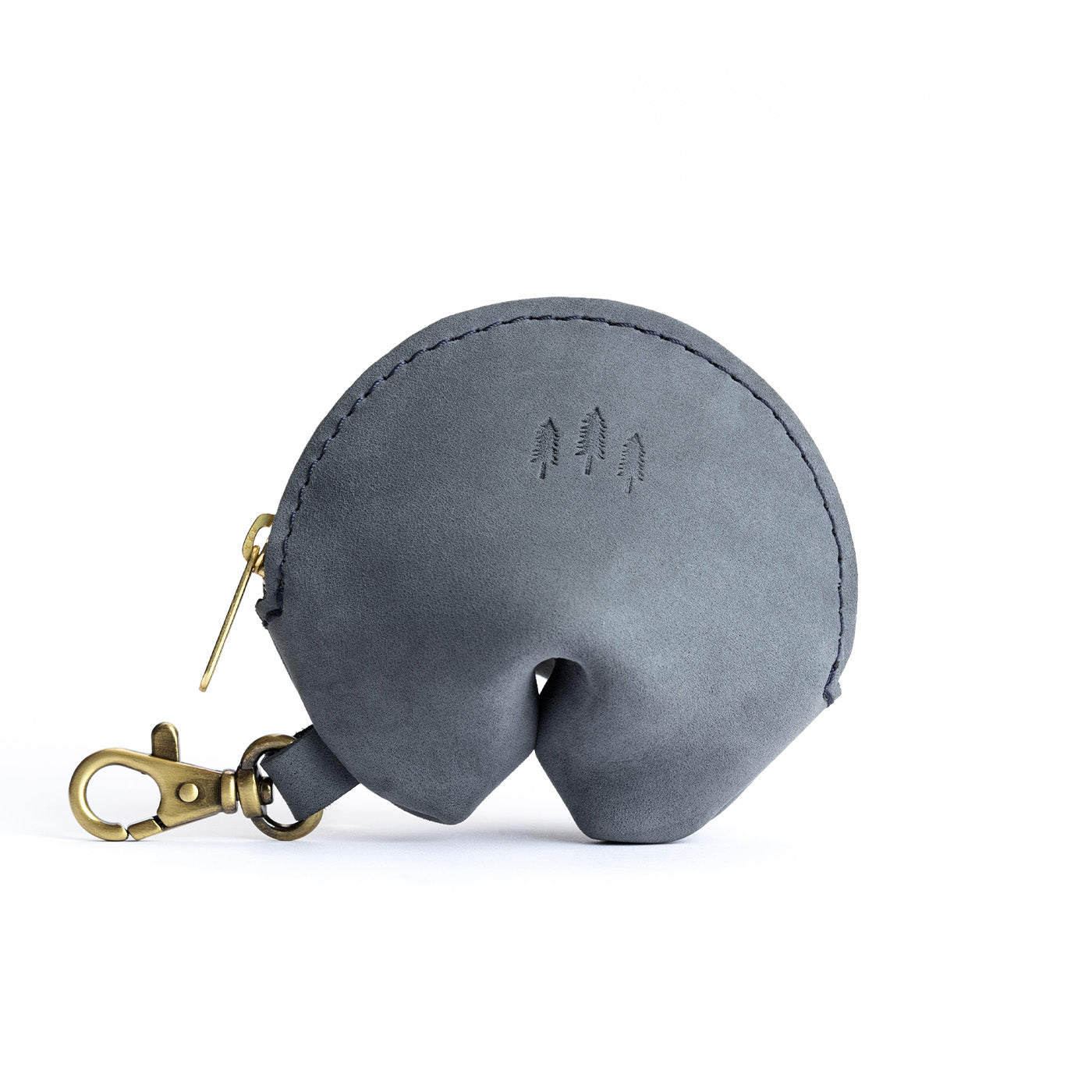 All Color: Storm | Leather fortune cookie shaped keychain pouch