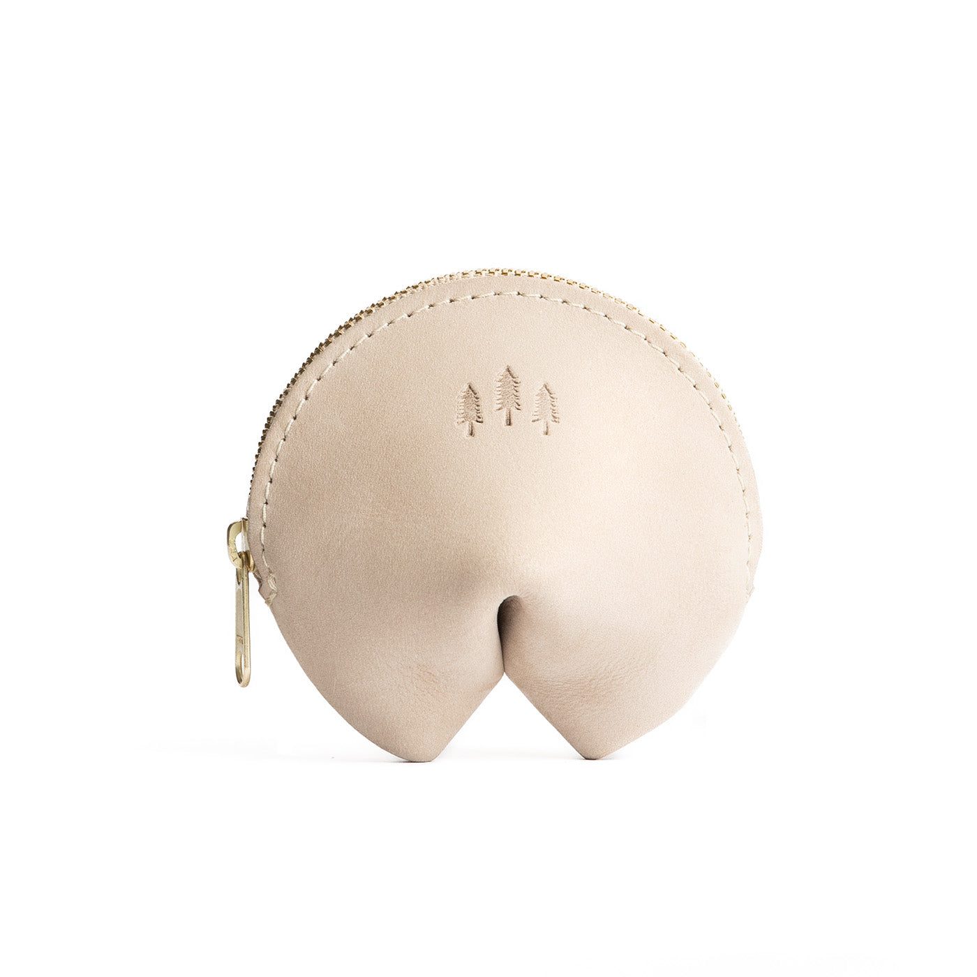 Bone | Leather fortune cookie shaped pouch