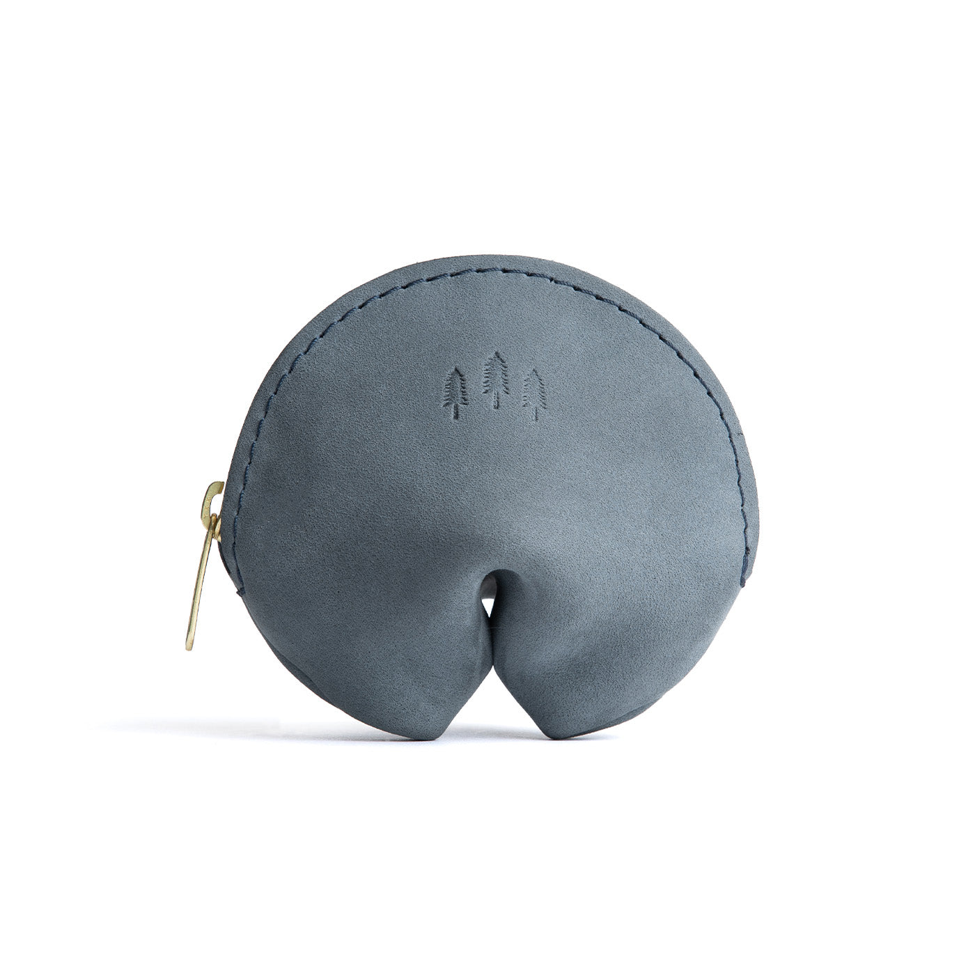 All Color: Storm | Leather fortune cookie shaped pouch