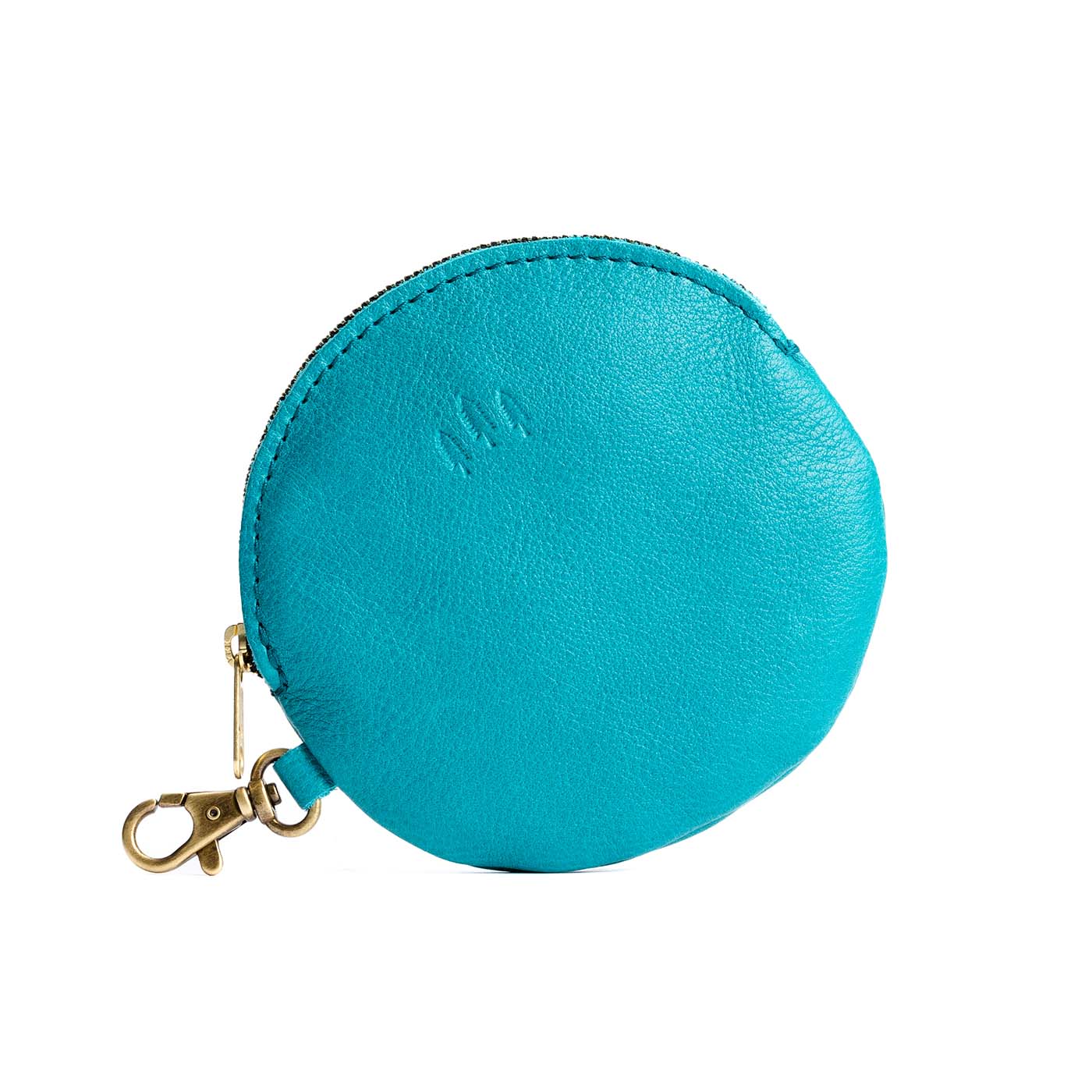 Baja | Leather flat round keychain pouch