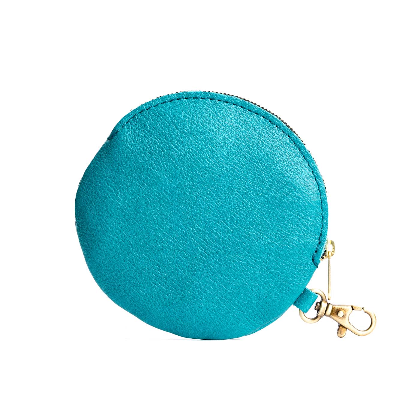 Baja | Leather flat round keychain pouch