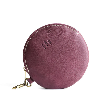 Kyoto | Leather flat round keychain pouch