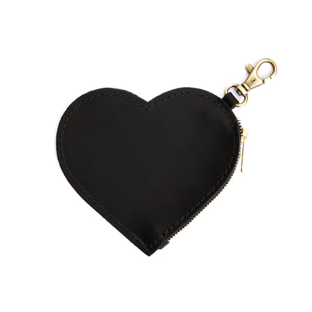 All Color: Black | top zippered heart shaped pouch with keychain