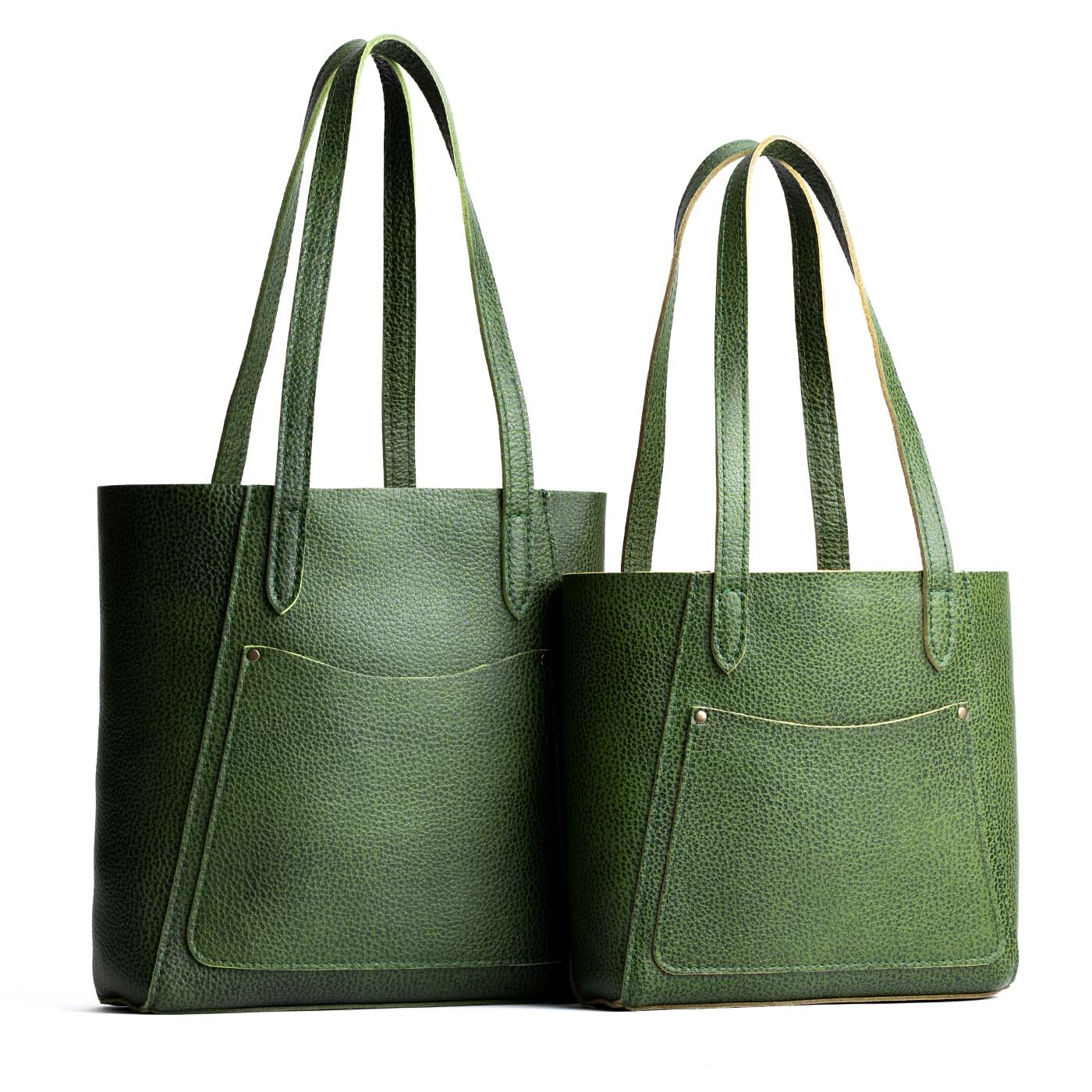 Avocado | Dual shoulder strap tote bag with an exterior pocket