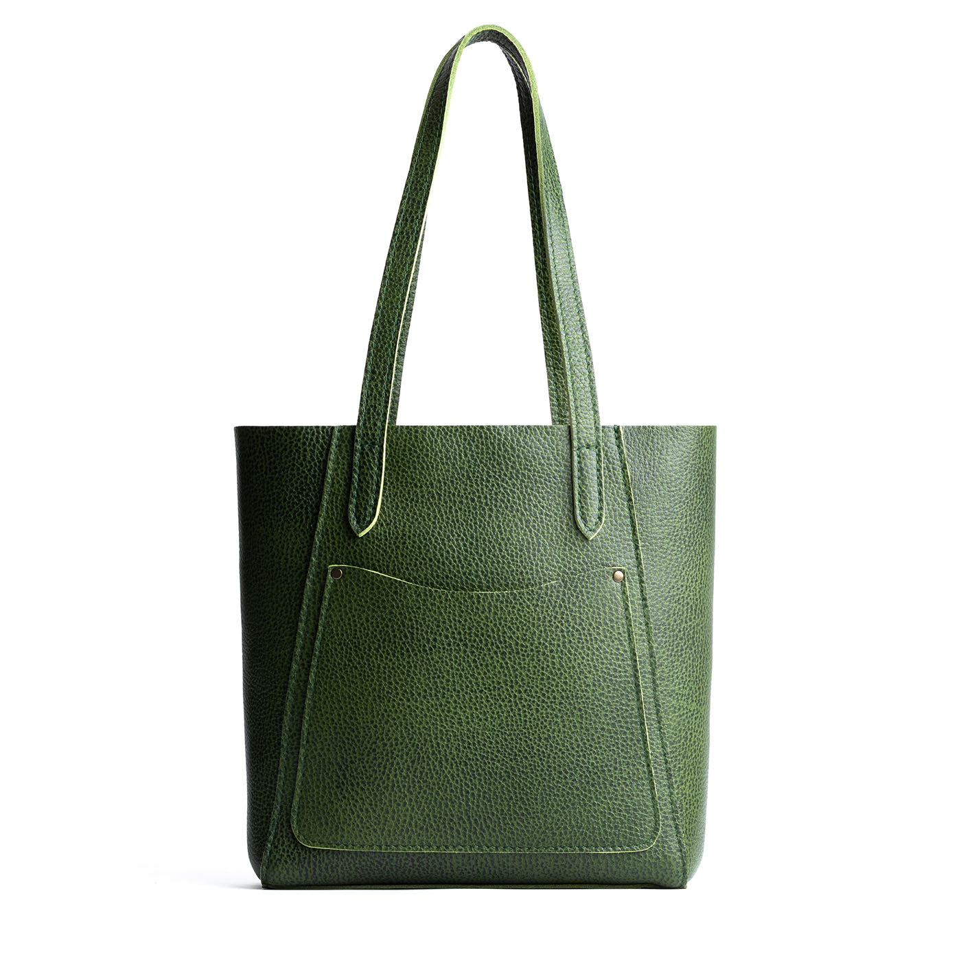 Avocado Large | Dual shoulder strap tote bag with an exterior pocket