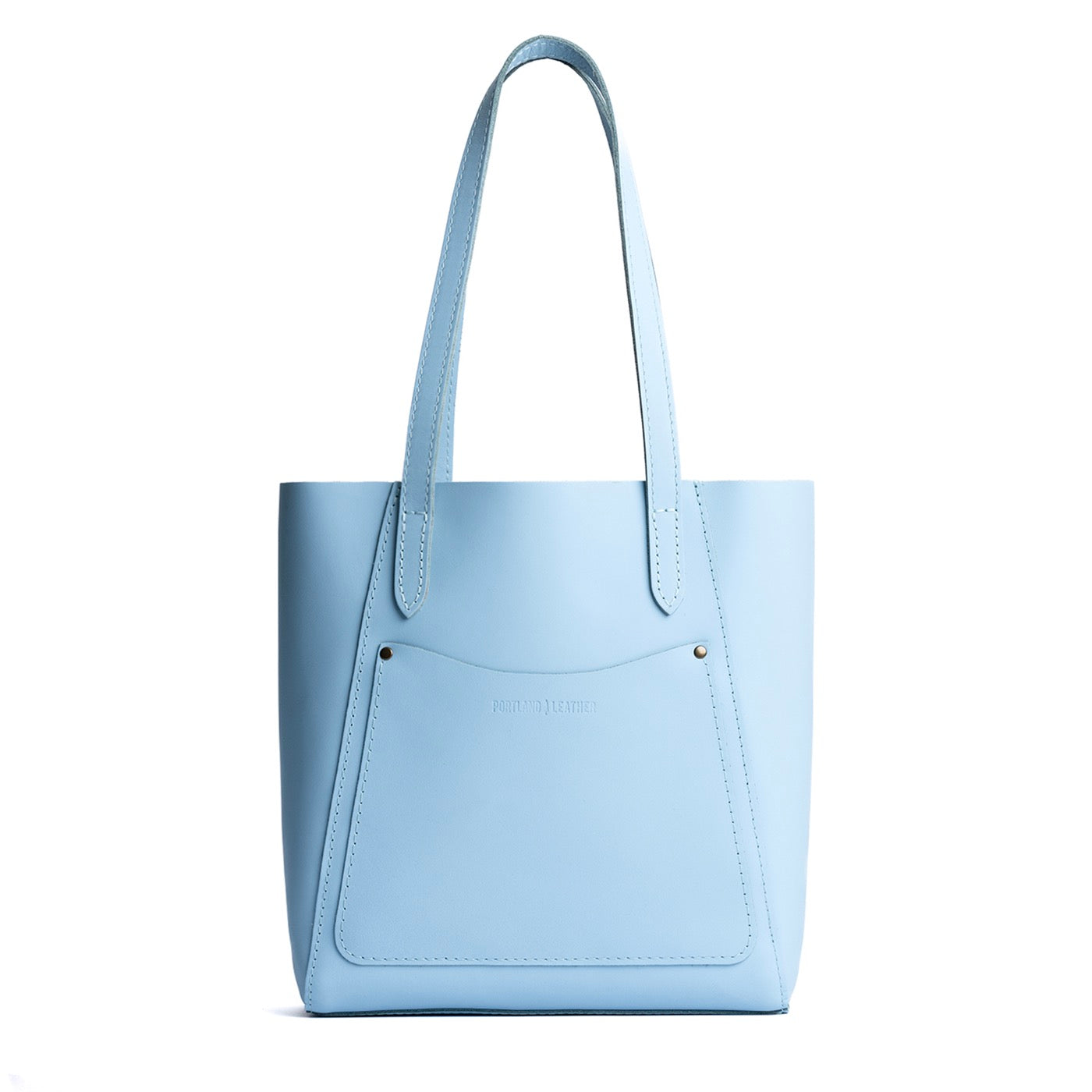 Glacial Blue Large | Dual shoulder strap tote bag with an exterior pocket