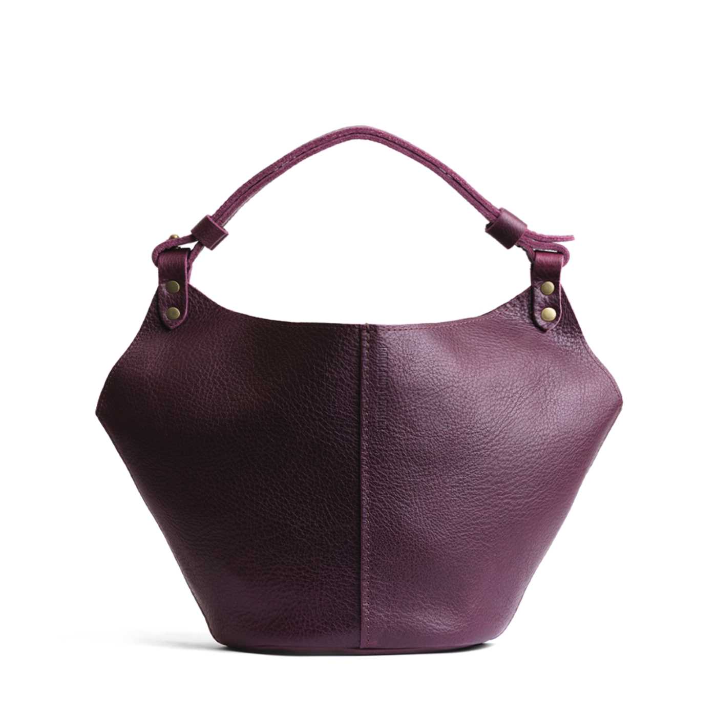 Plum Small | Structured bucket shaped handbag with an adjustable shoulder strap