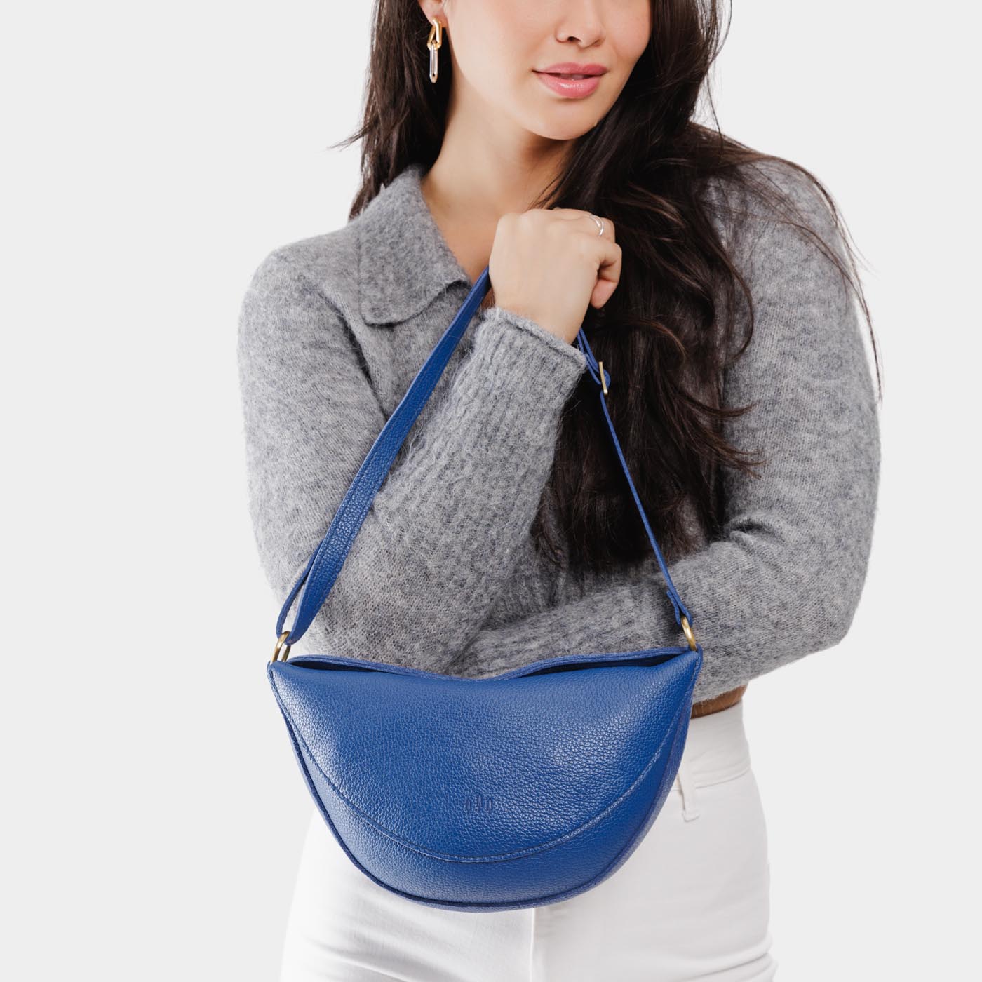 Molino Blue*Medium | Half circle shaped sling bag