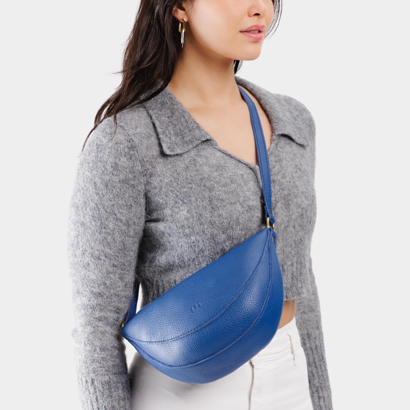 Molino Blue*Medium | Half circle shaped sling bag